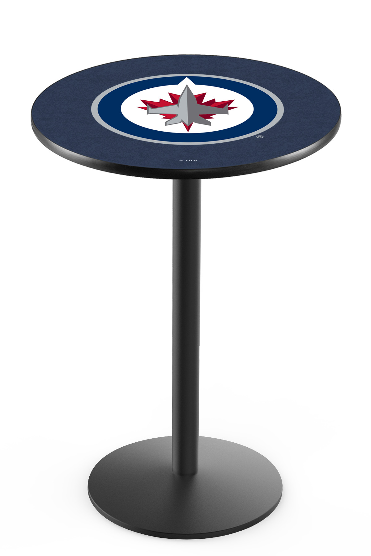 L214 Winnipeg Jets 36" Tall - 36" Top Pub Table with Black Wrinkle Finish