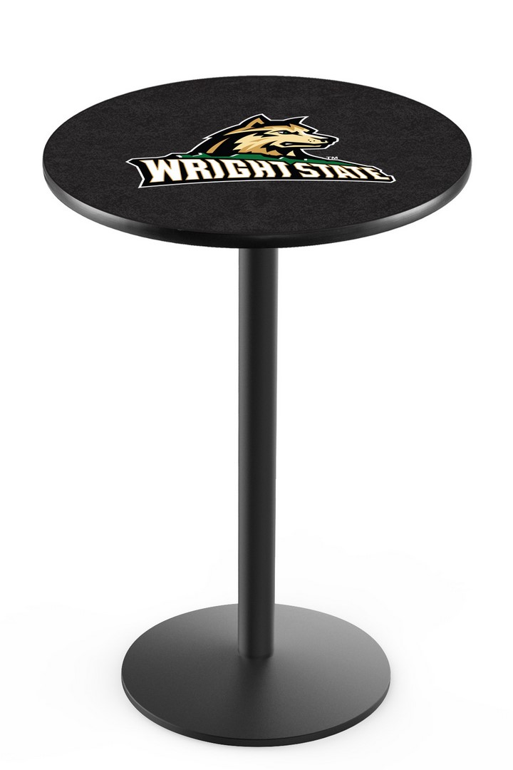 L214 Wright State University 36" Tall - 36" Top Pub Table with Black Wrinkle Finish