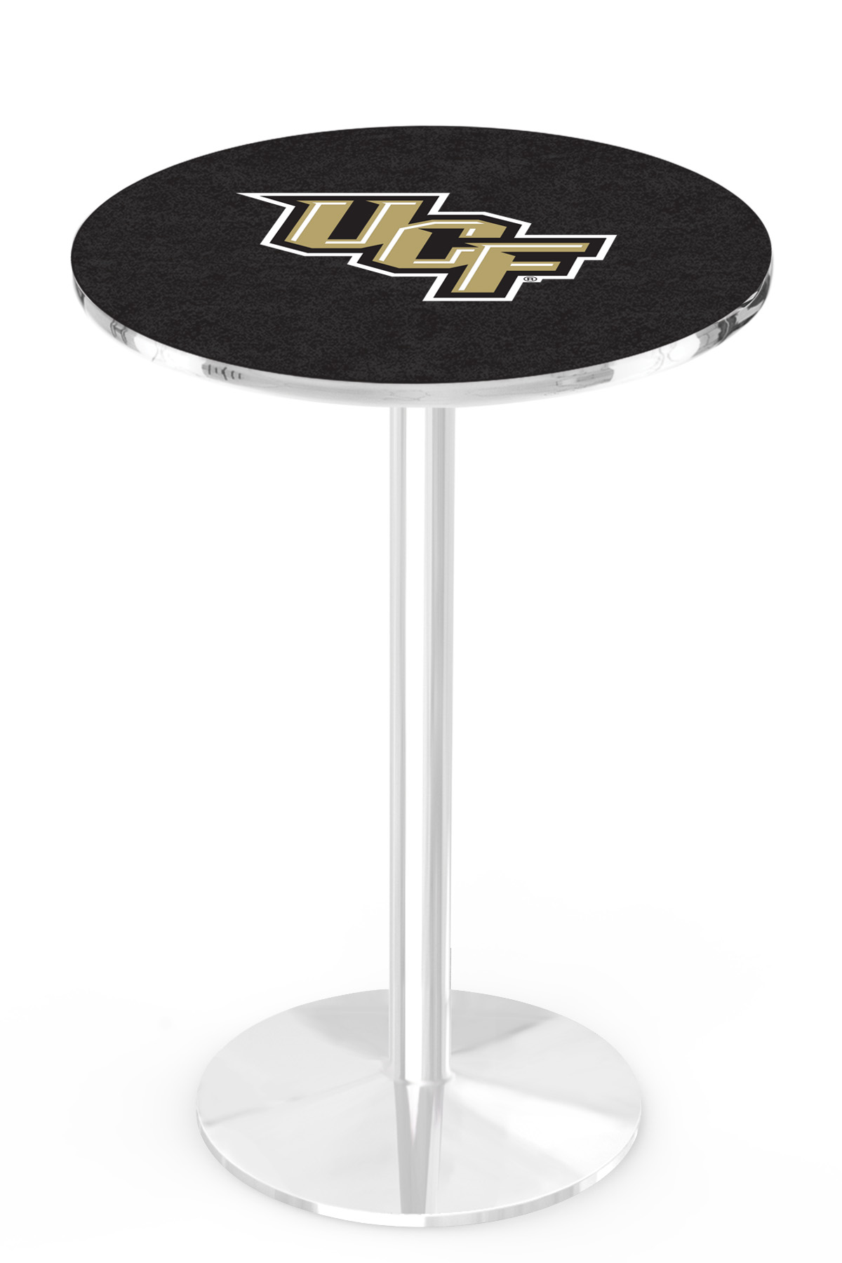 L214 University of Central Florida 36" Tall - 36" Top Pub Table with Chrome Finish