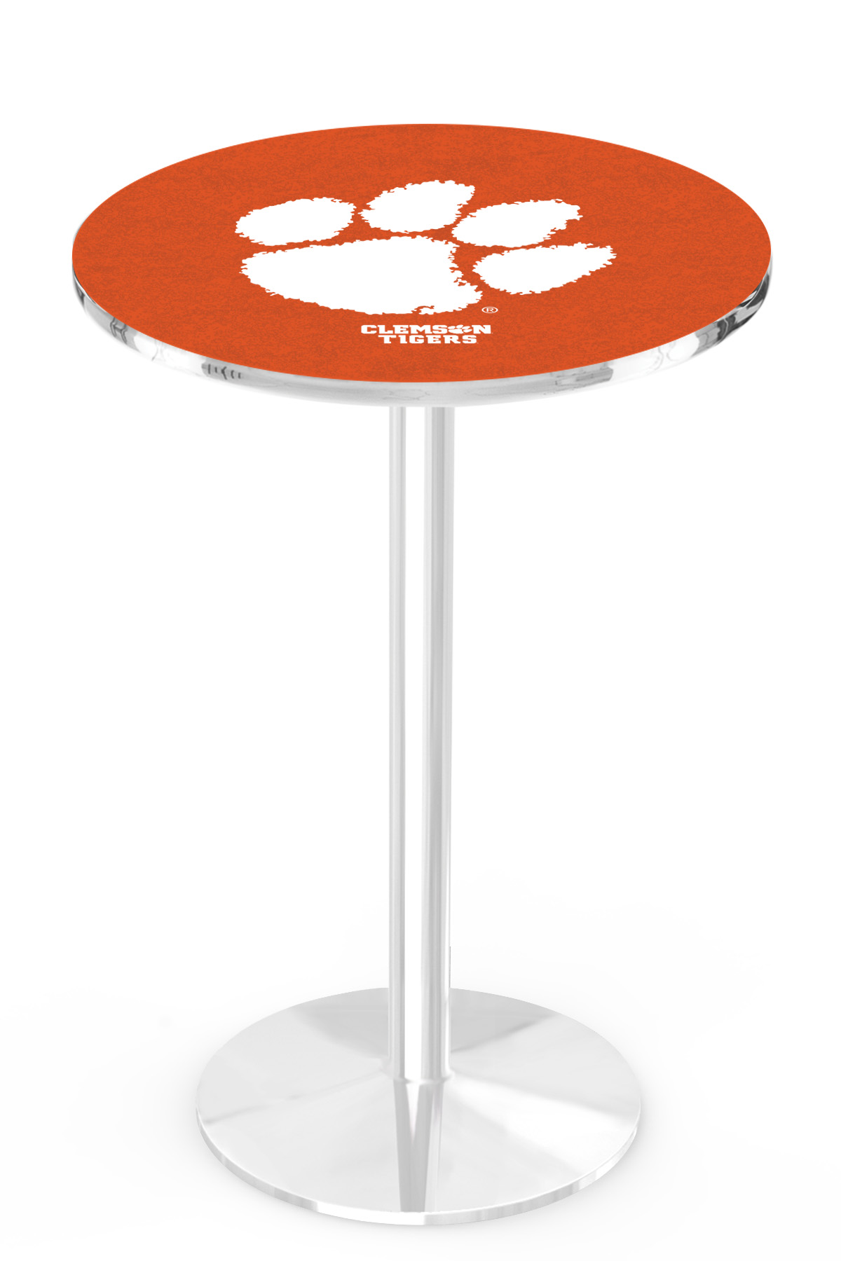L214 Clemson 36" Tall - 36" Top Pub Table with Chrome Finish