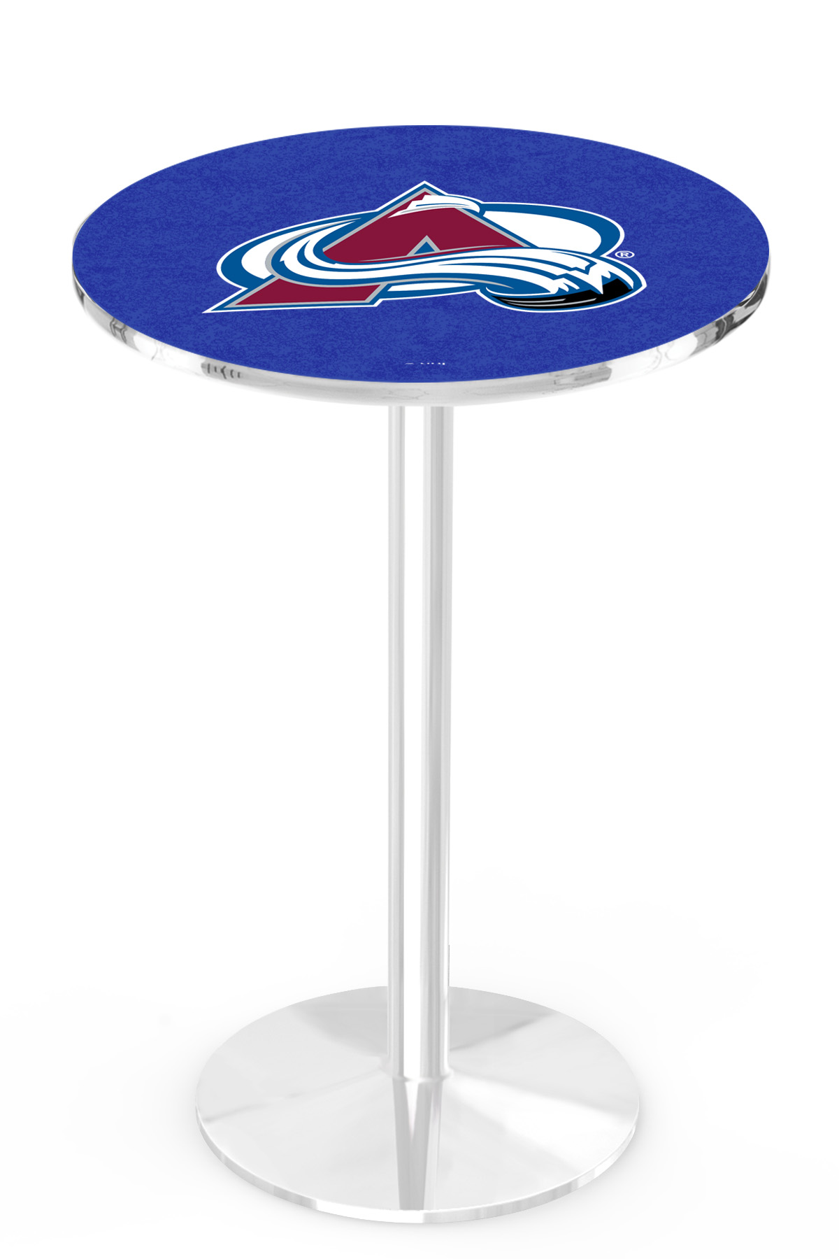 L214 Colorado Avalanche 36" Tall - 36" Top Pub Table with Chrome Finish