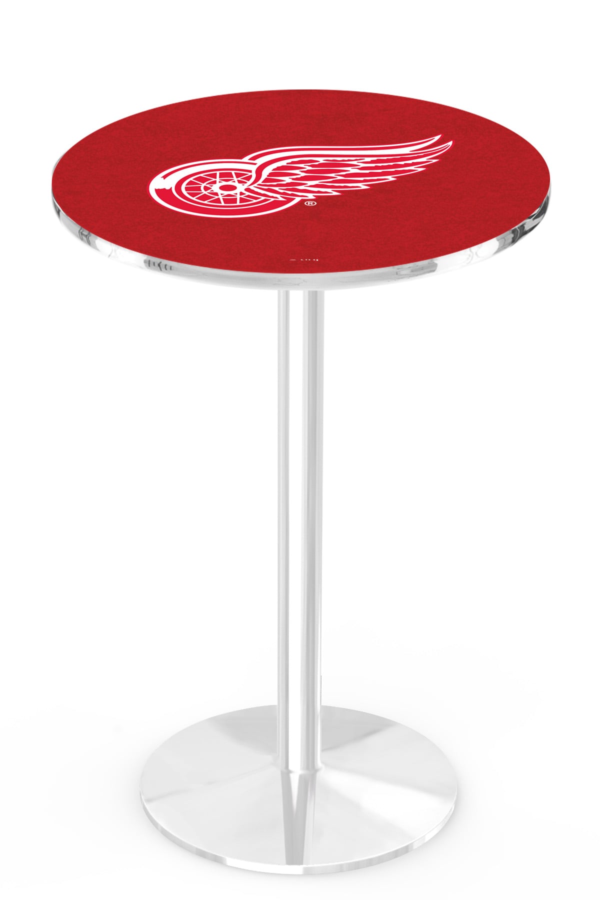 L214 Detroit Red Wings 36" Tall - 36" Top Pub Table with Chrome Finish