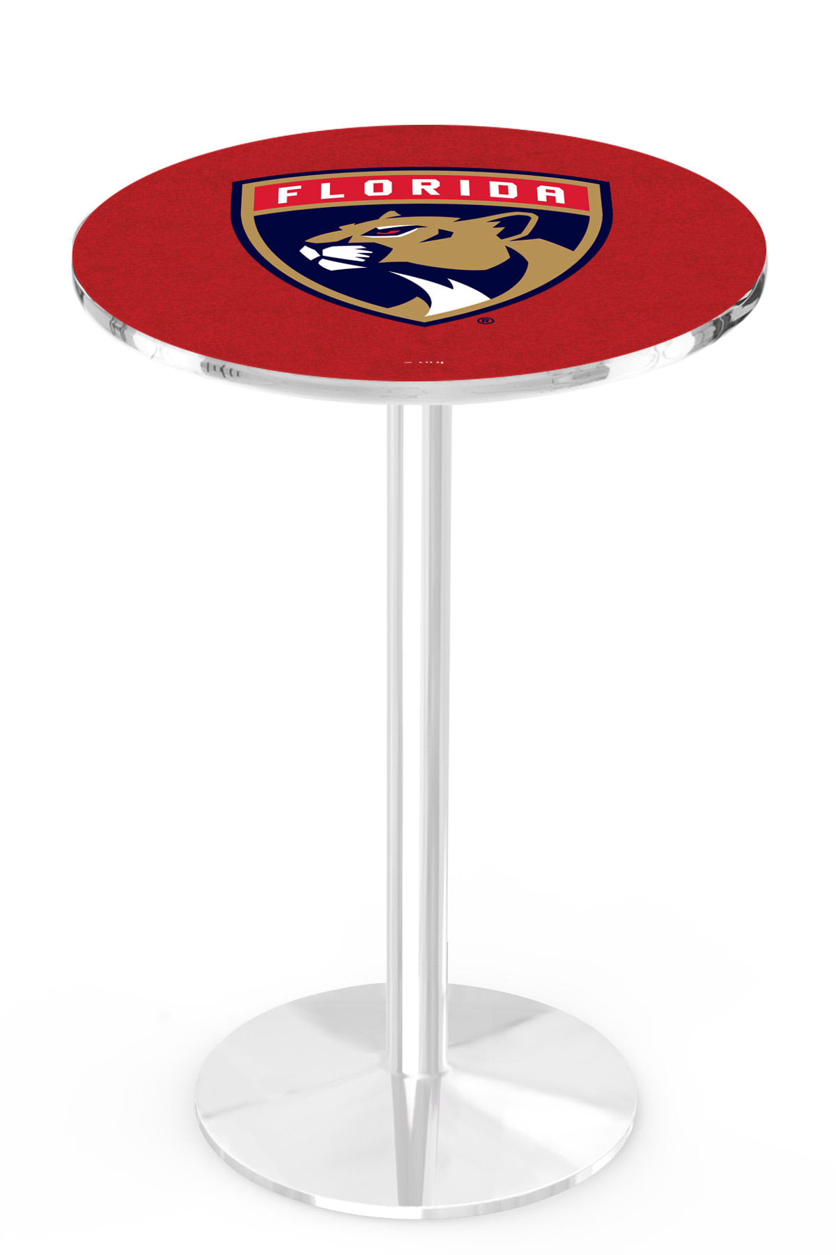 L214 Florida Panthers 36" Tall - 36" Top Pub Table with Chrome Finish