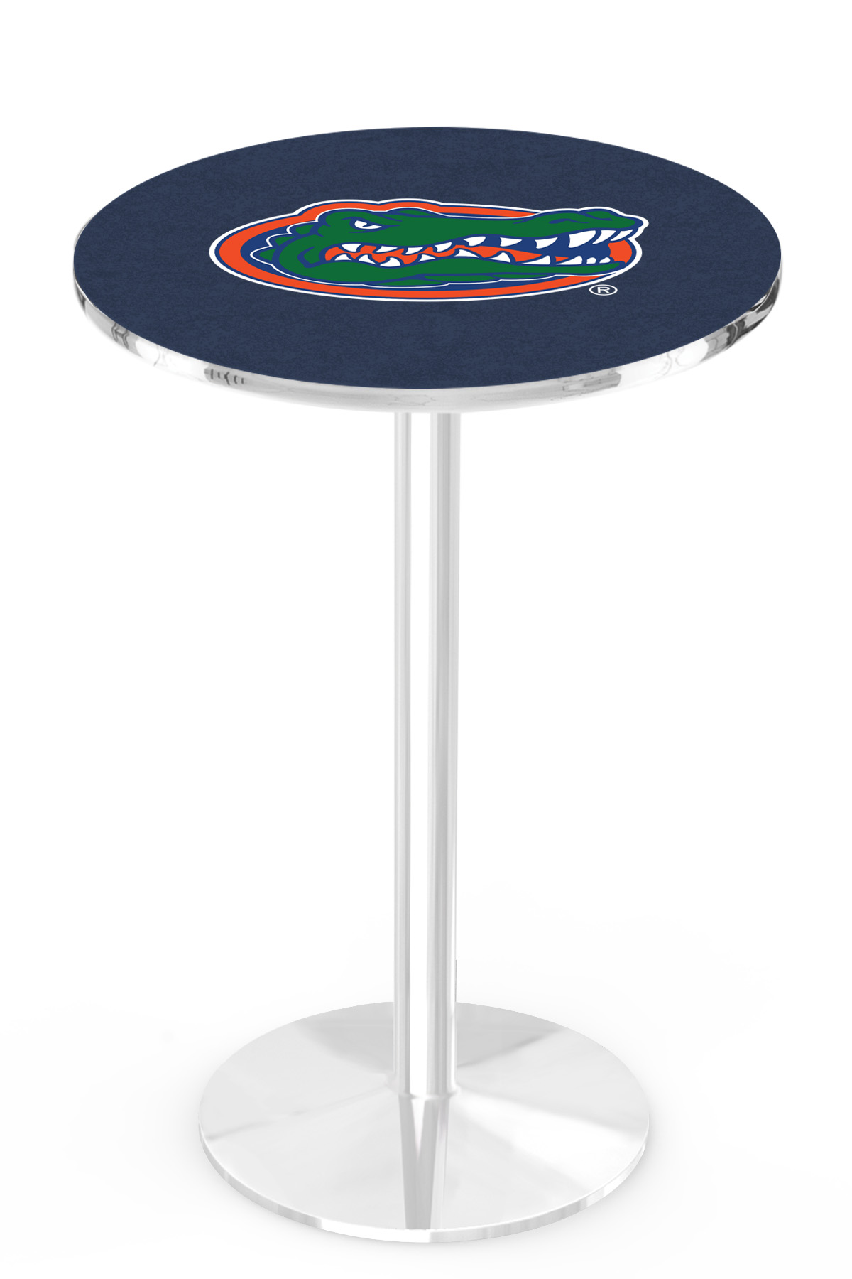 L214 University of Florida 36" Tall - 36" Top Pub Table with Chrome Finish