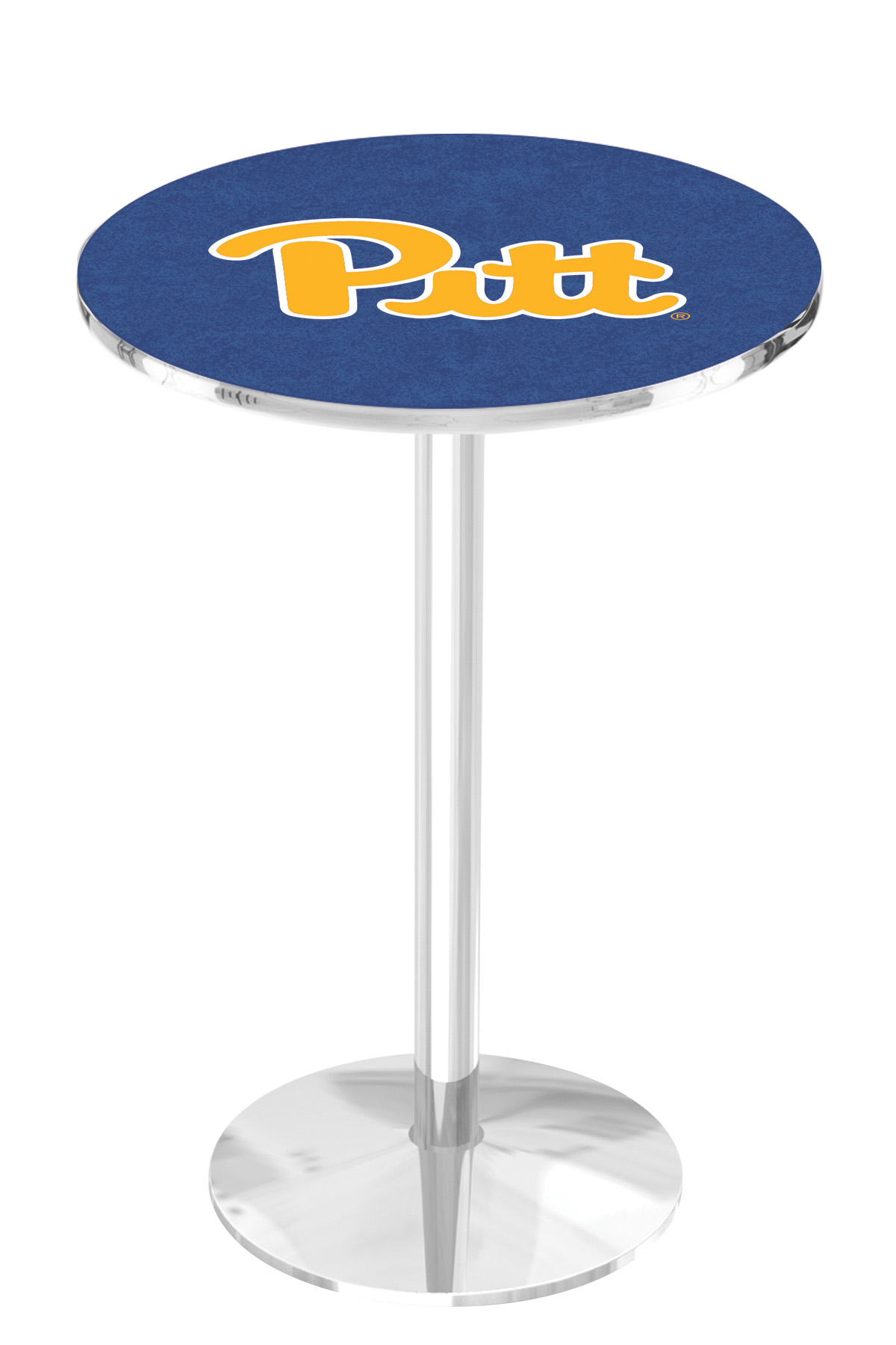 L214 University of Pittsburgh 36" Tall - 36" Top Pub Table with Chrome Finish