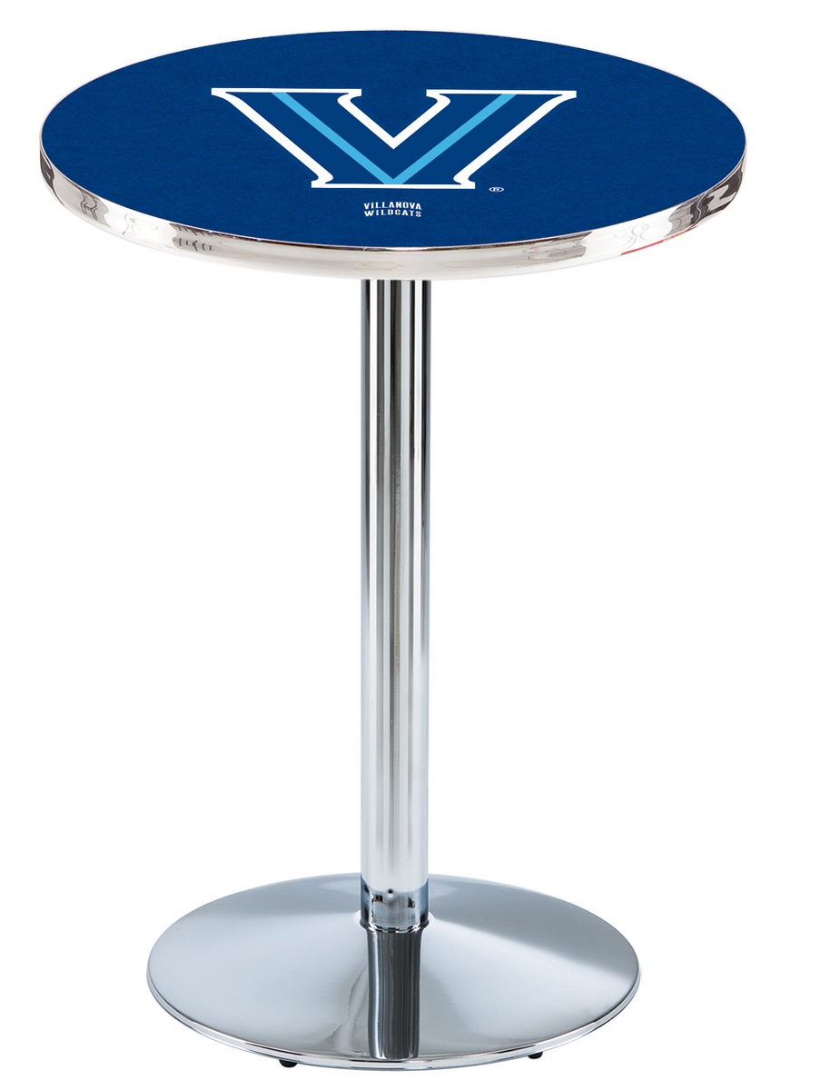 L214 Villanova University 36" Tall - 36" Top Pub Table with Chrome Finish