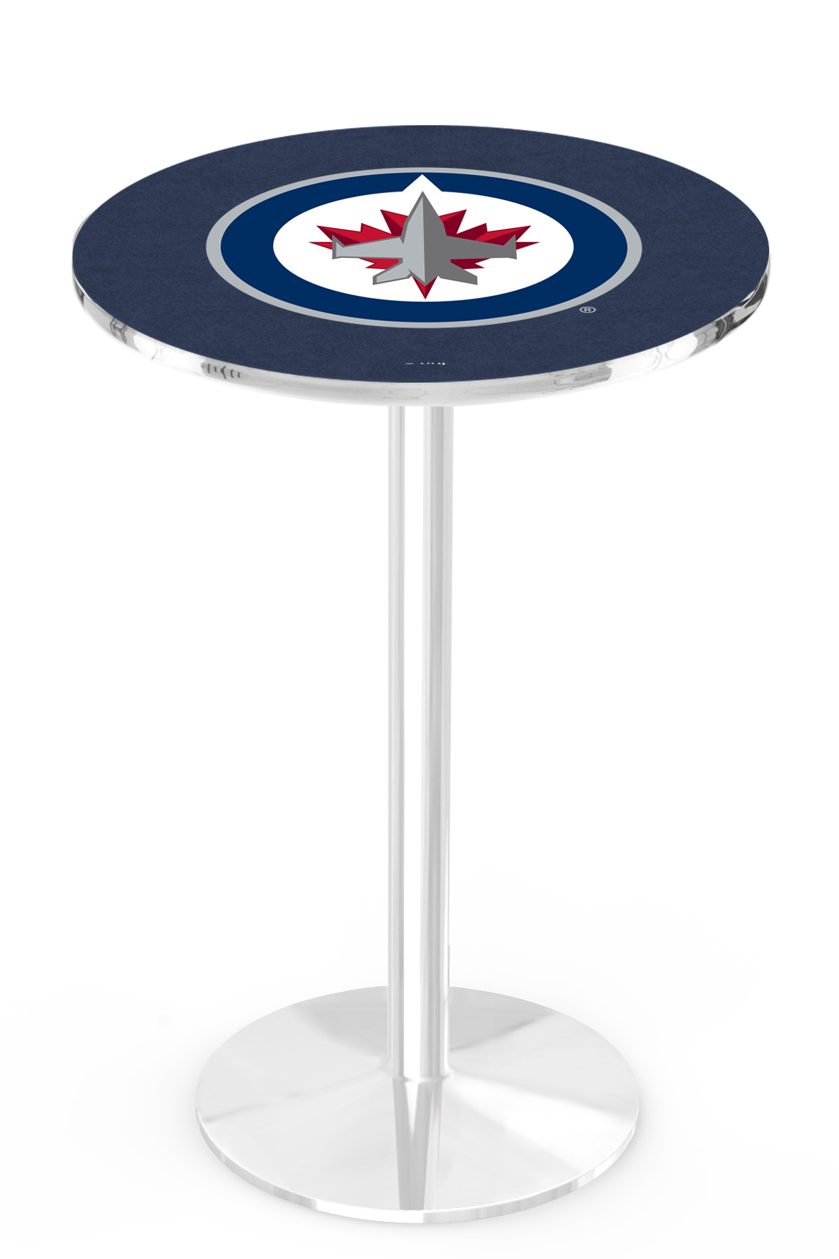 L214 Winnipeg Jets 36" Tall - 36" Top Pub Table with Chrome Finish