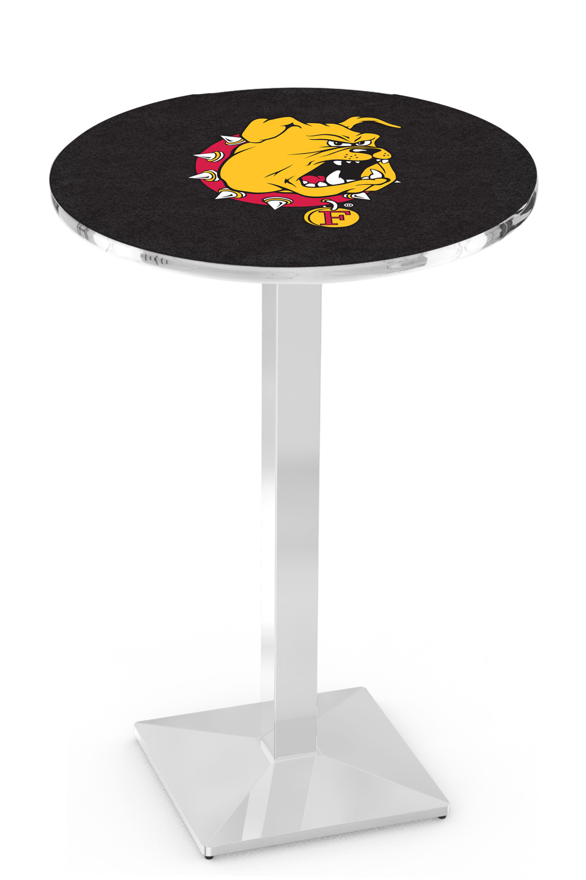 L217 Ferris State University 42" Tall - 30" Top Pub Table with Chrome Finish