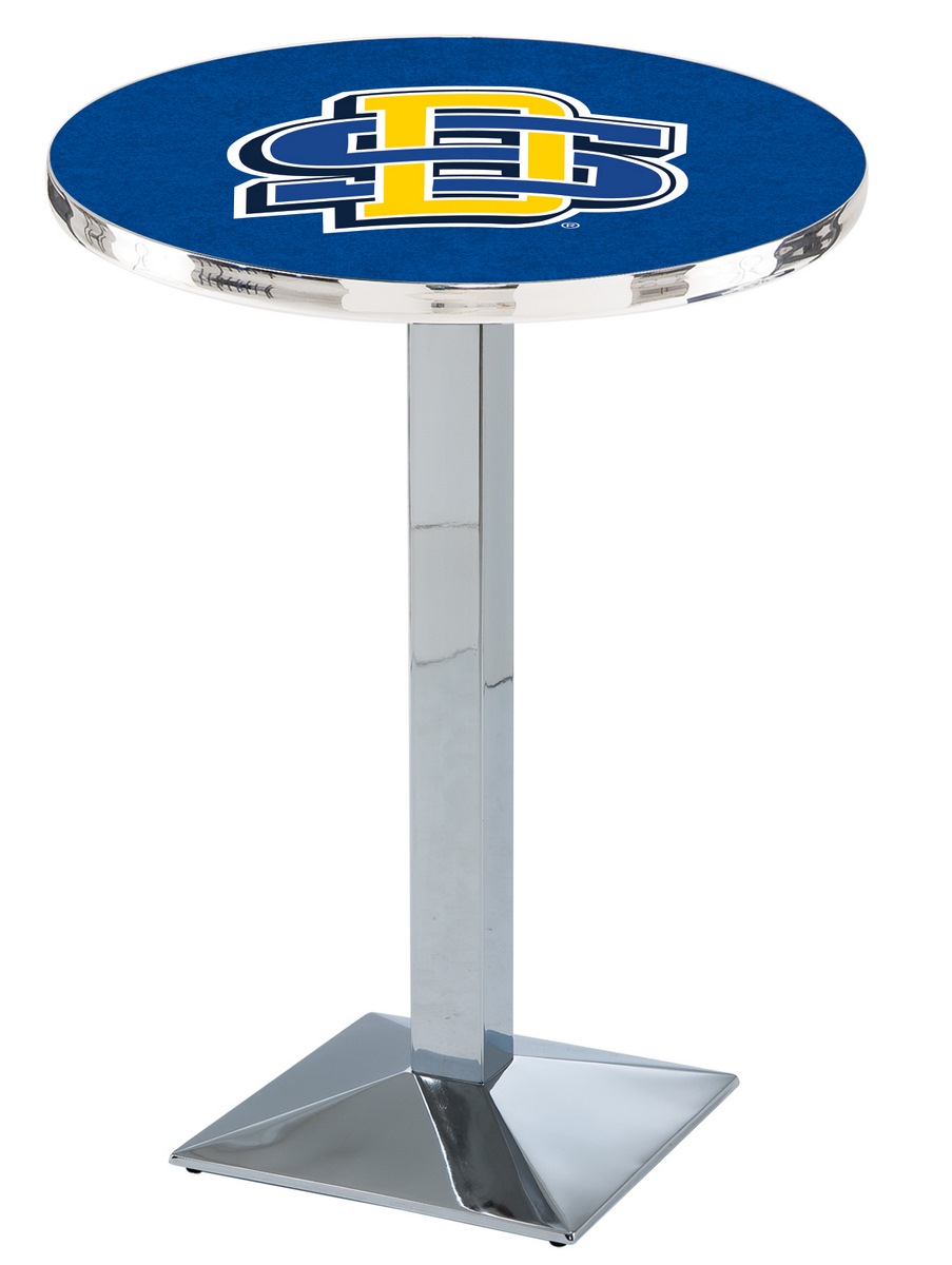 L217 South Dakota State University 42" Tall - 30" Top Pub Table with Chrome Finish