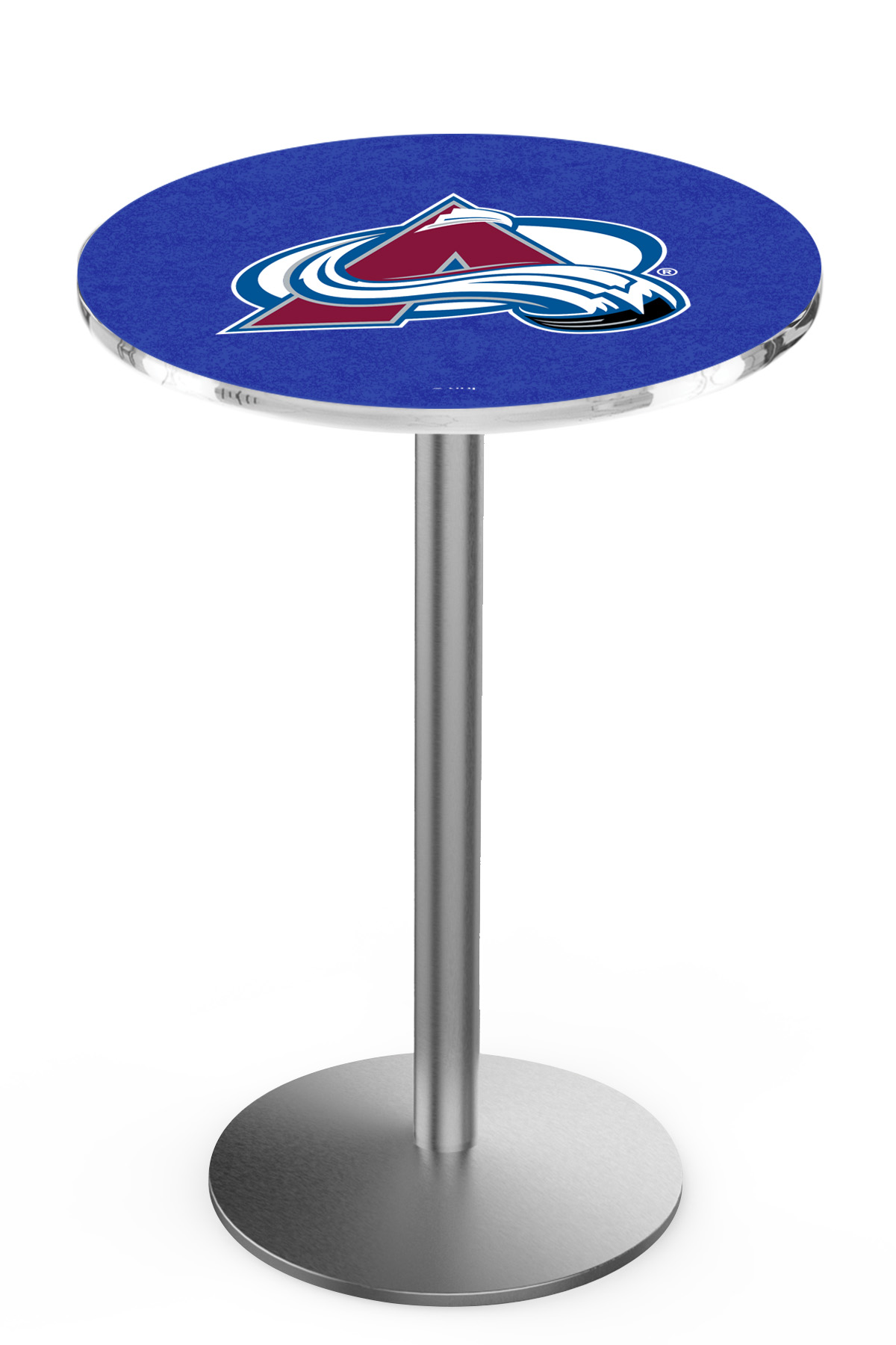 L214 Colorado Avalanche 36" Tall - 36" Top Pub Table with Stainless Finish