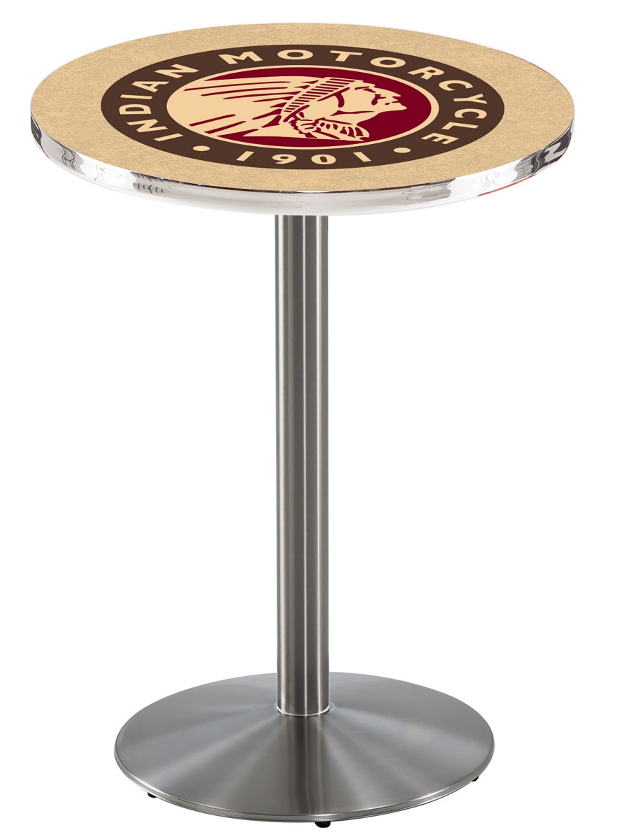 L214 Indian Motorcycle 36" Tall - 36" Top Pub Table with Stainless Finish