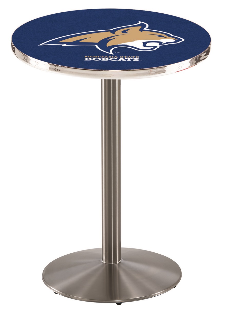 L214 Montana State University 36" Tall - 36" Top Pub Table with Stainless Finish