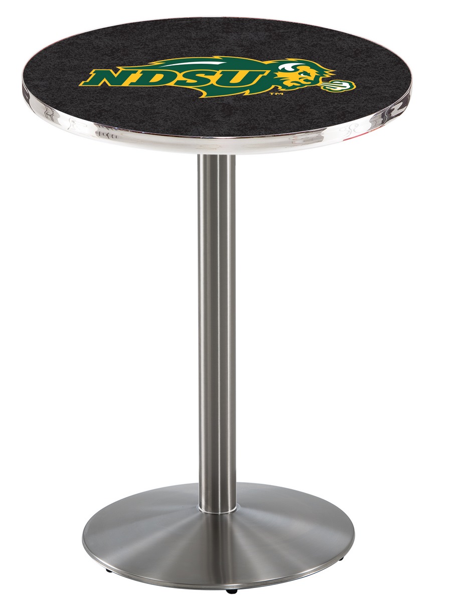 L214 North Dakota State University 36" Tall - 36" Top Pub Table with Stainless Finish