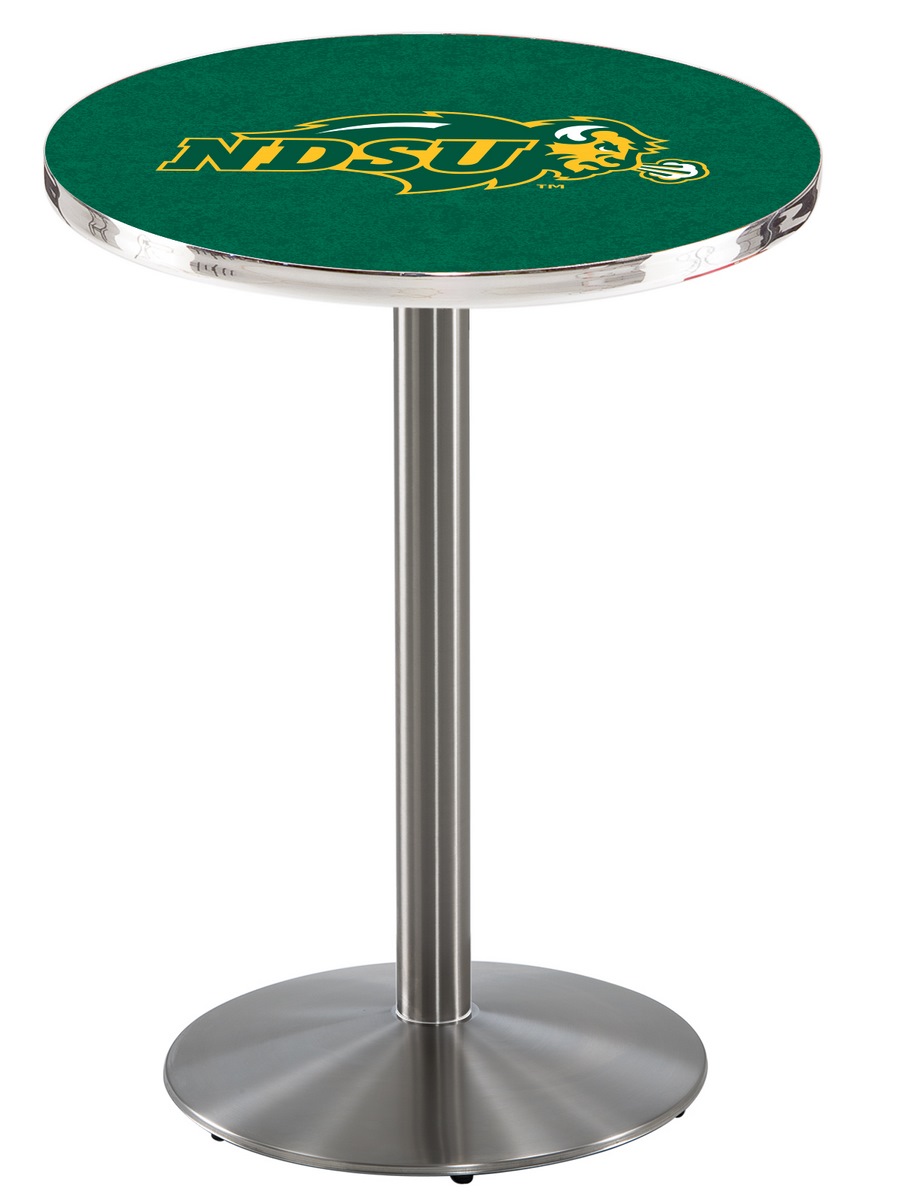 L214 North Dakota State University 36" Tall - 36" Top Pub Table with Stainless Finish