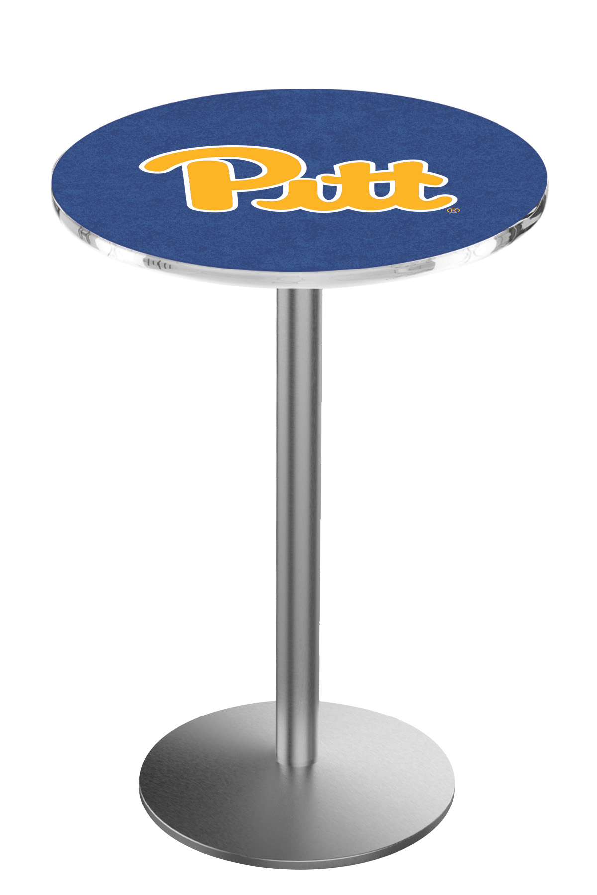 L214 University of Pittsburgh 36" Tall - 36" Top Pub Table with Stainless Finish