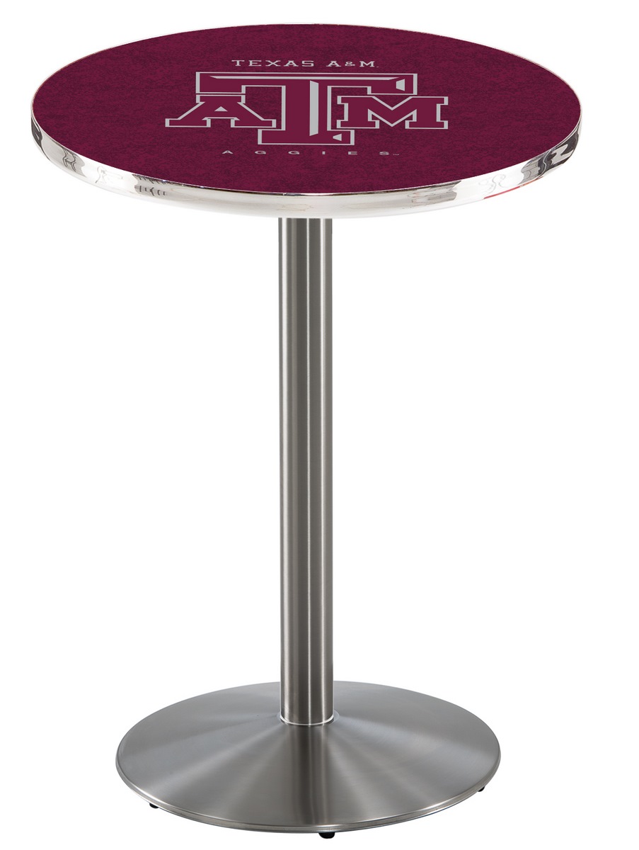 L214 Texas A&M 36" Tall - 36" Top Pub Table with Stainless Finish