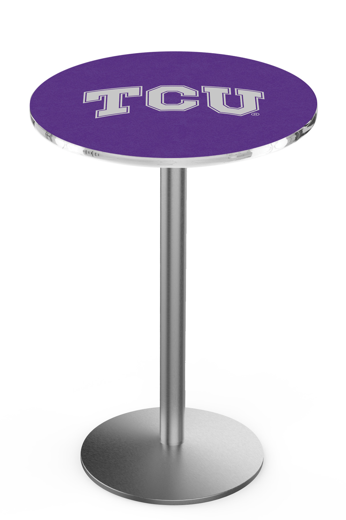 L214 Texas Christian University 36" Tall - 36" Top Pub Table with Stainless Finish