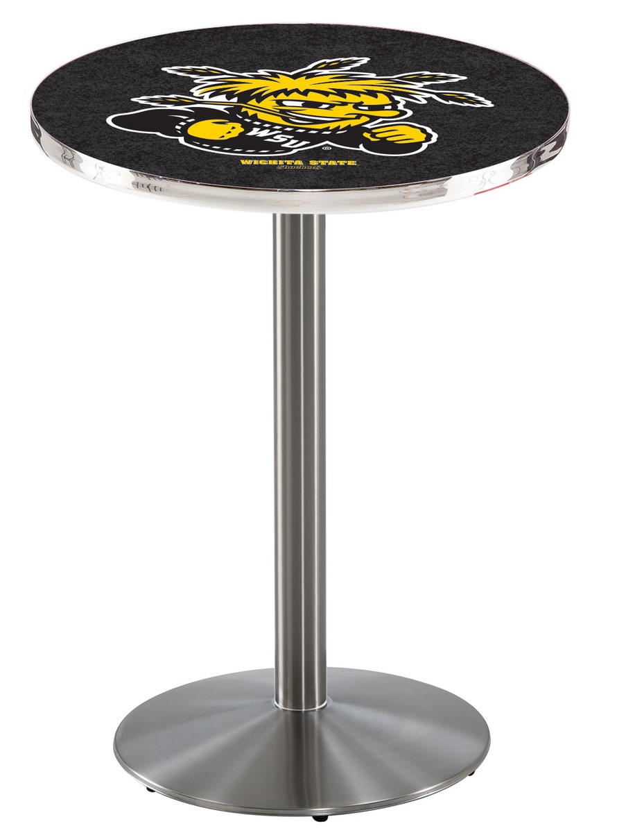 L214 Wichita State University 36" Tall - 36" Top Pub Table with Stainless Finish