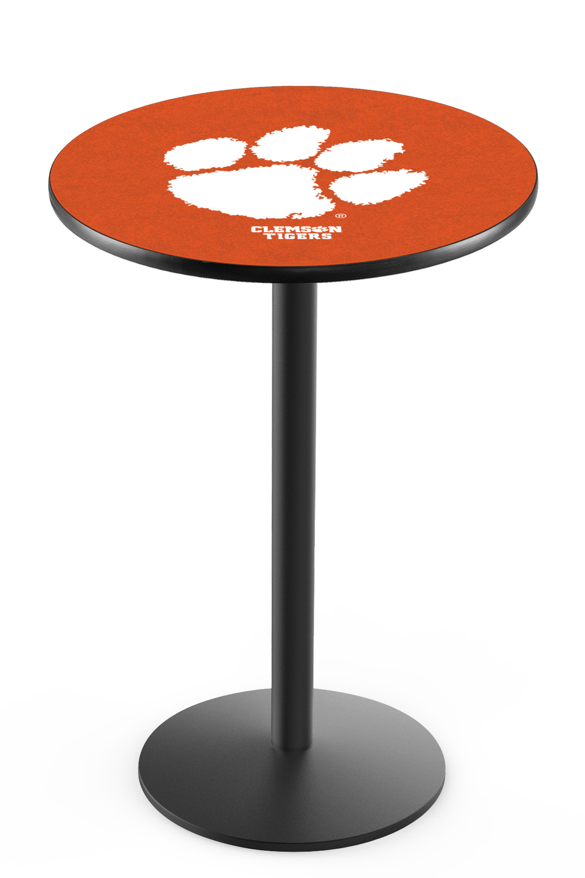 L214 Clemson 42" Tall - 36" Top Pub Table with Black Wrinkle Finish