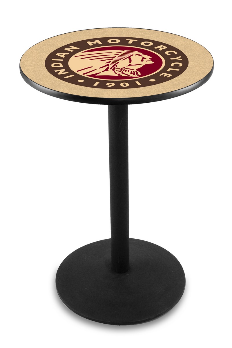 L214 Indian Motorcycle 42" Tall - 36" Top Pub Table with Black Wrinkle Finish