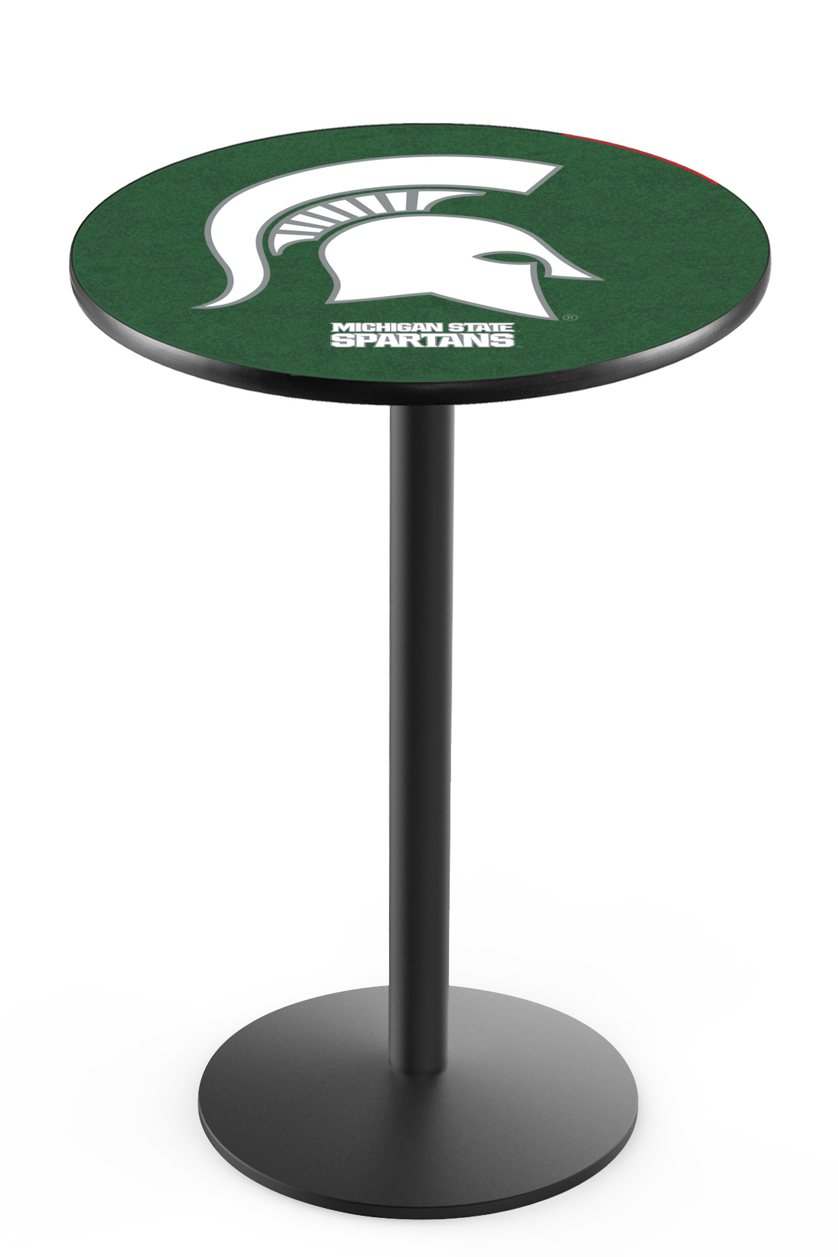 L214 Michigan State University 42" Tall - 36" Top Pub Table with Black Wrinkle Finish
