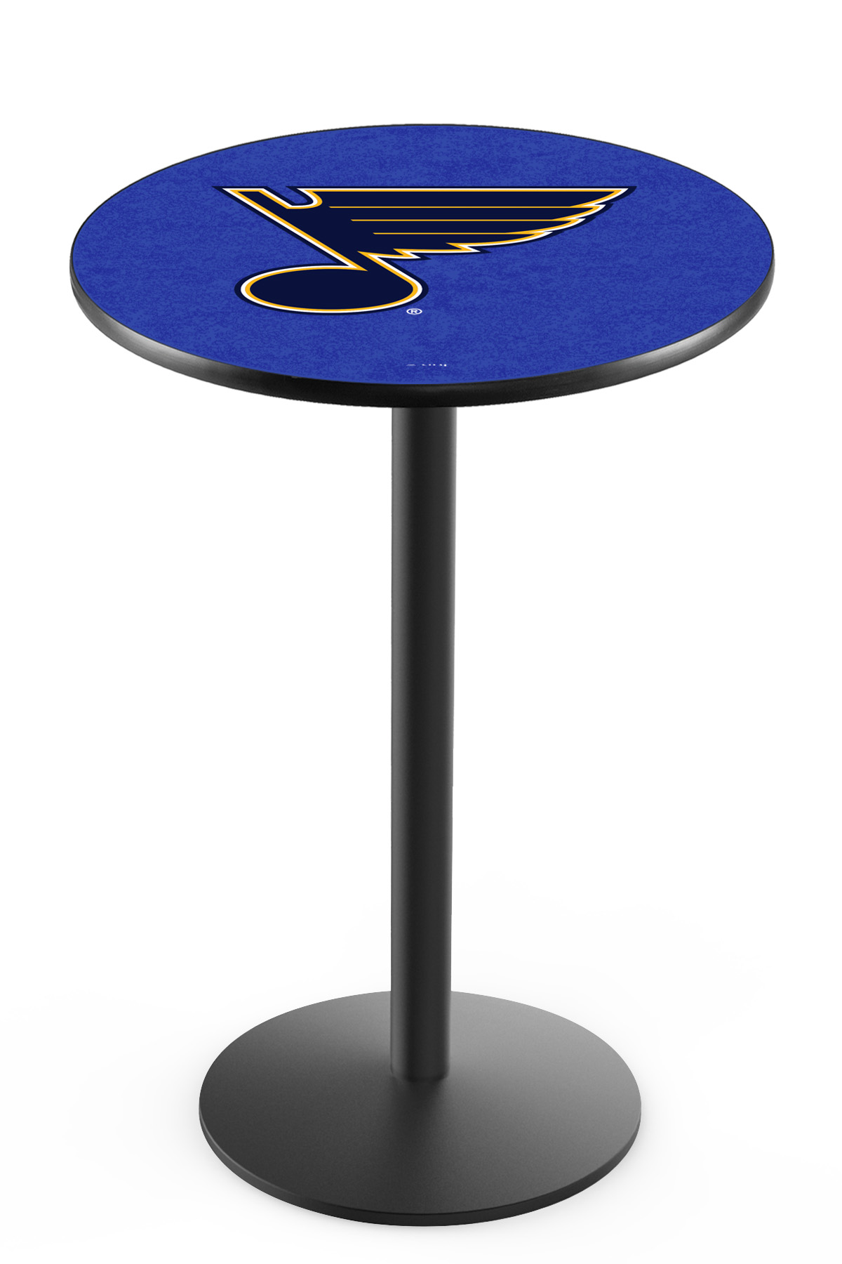L214 St Louis Blues 42" Tall - 36" Top Pub Table with Black Wrinkle Finish