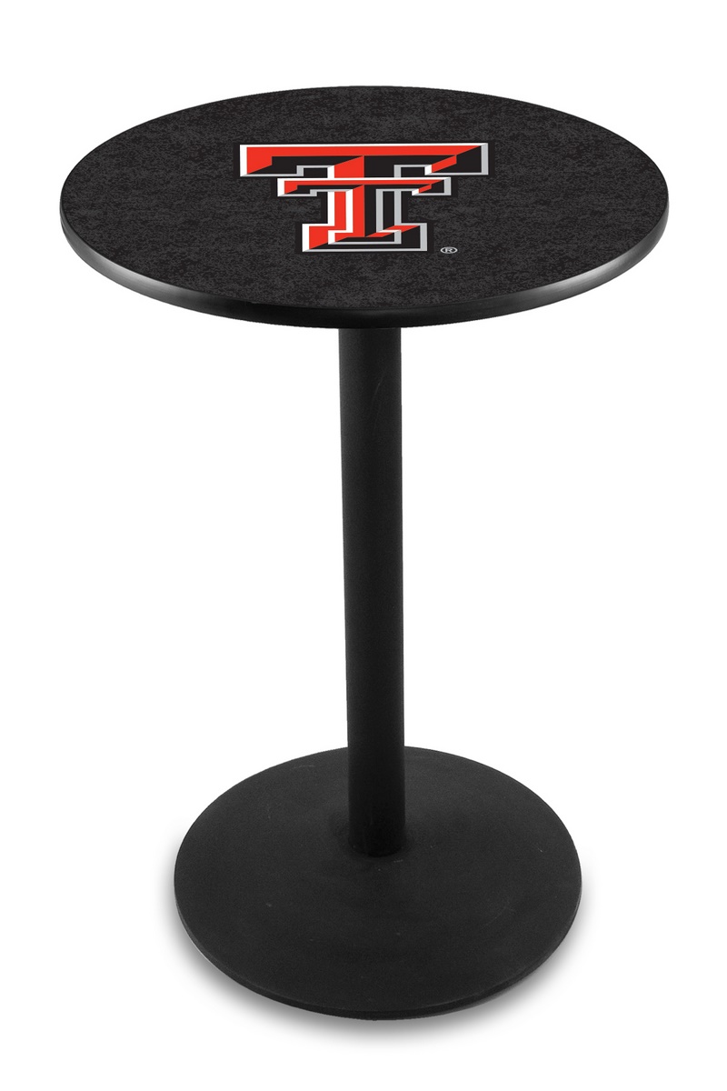 L214 Texas Tech University 42" Tall - 36" Top Pub Table with Black Wrinkle Finish