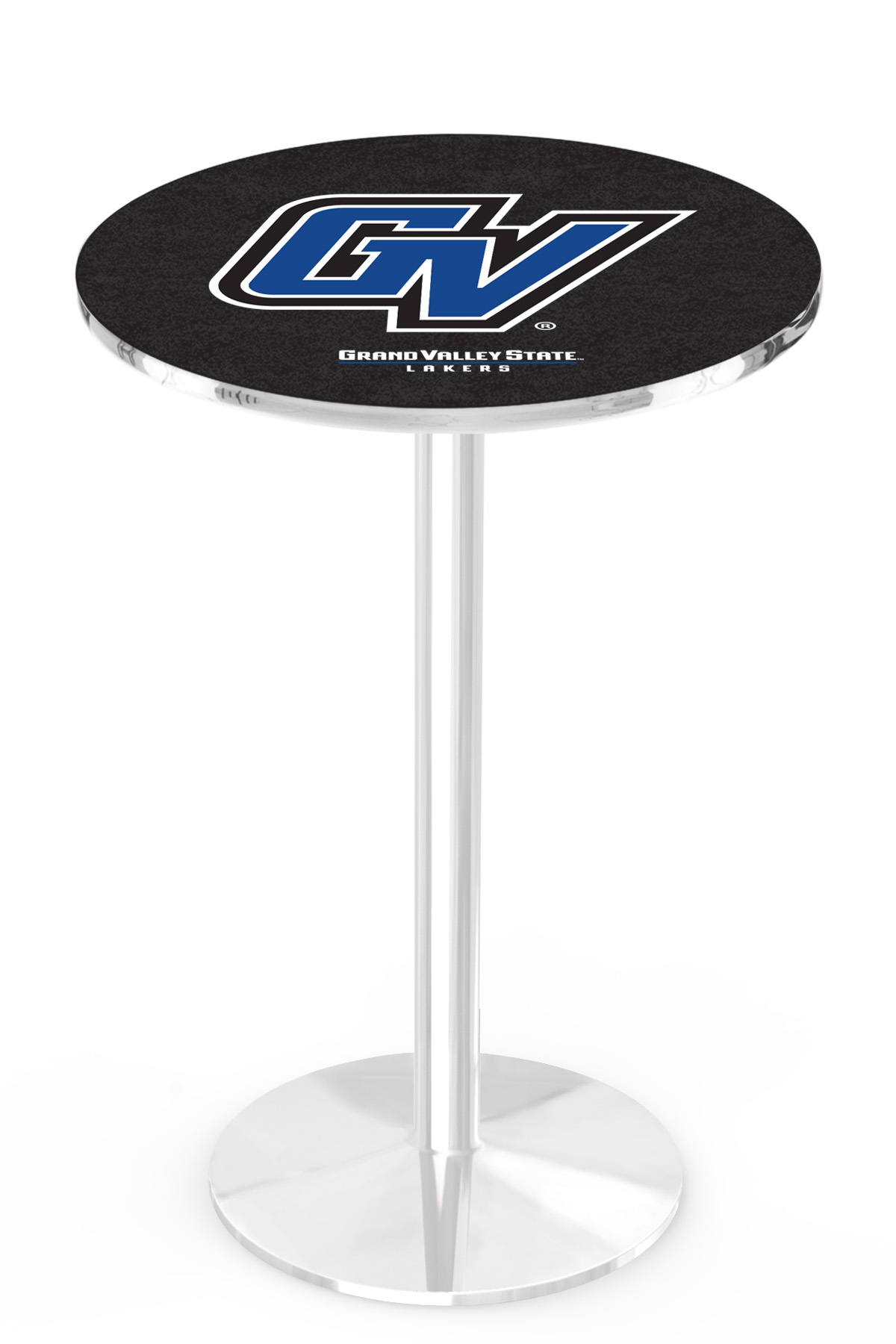 L214 Grand Valley State University 42" Tall - 36" Top Pub Table with Chrome Finish