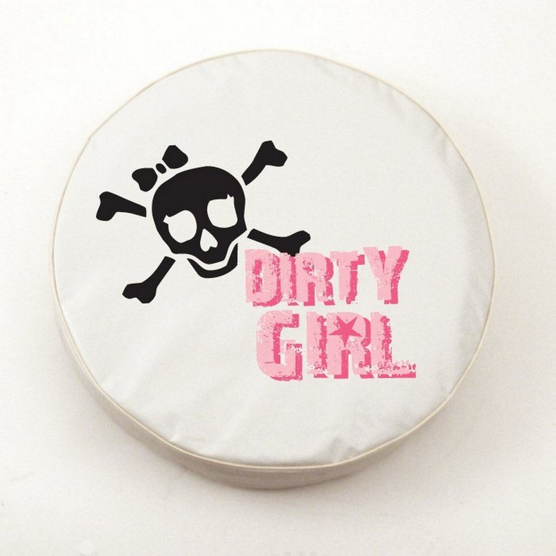 TCODGSkulWT-21 1/2 x 8 Dirty Girl (Skull) Tire Cover