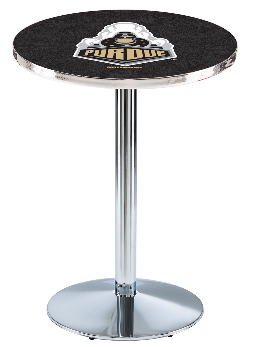 L214 Purdue 42" Tall - 36" Top Pub Table with Chrome Finish
