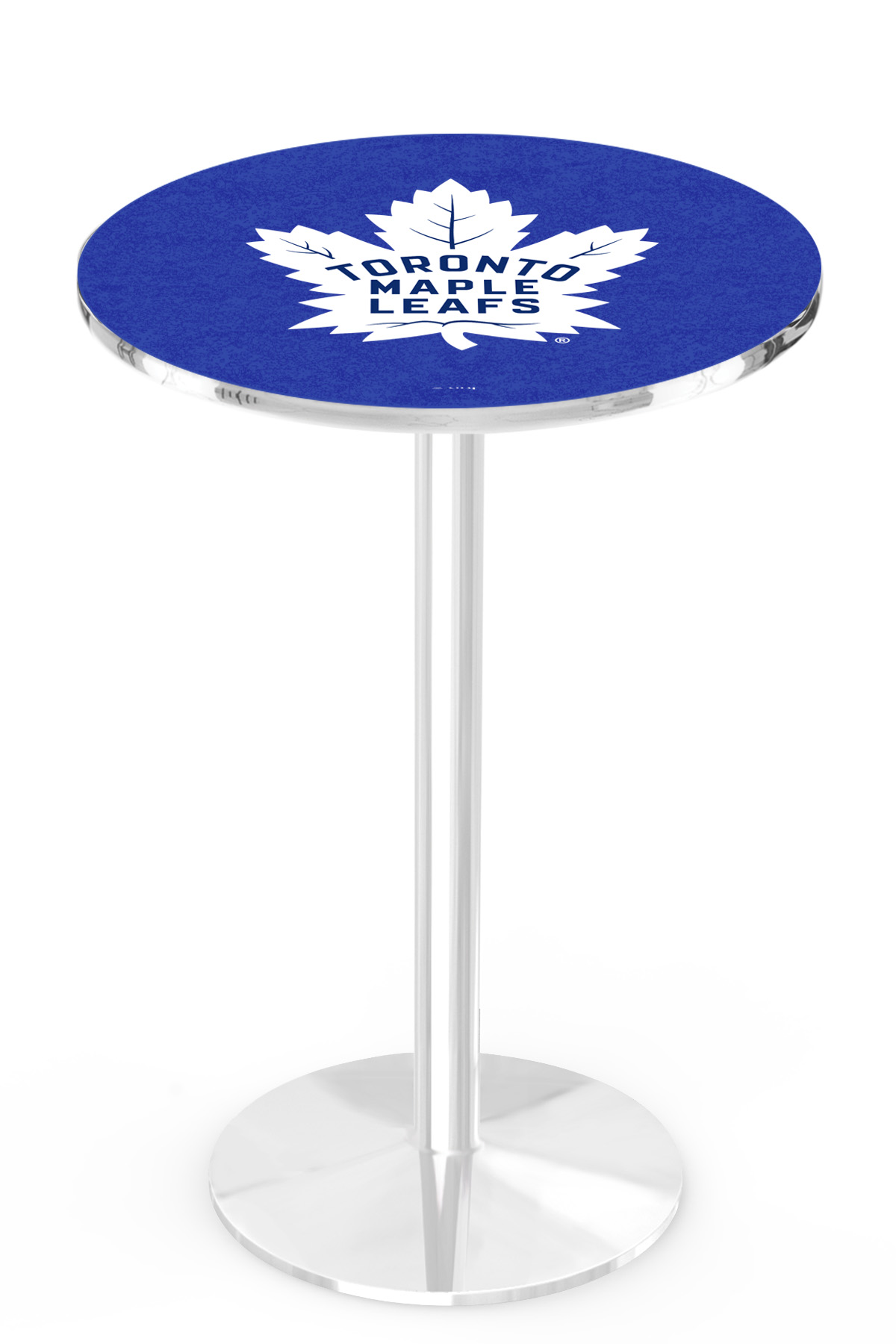 L214 Toronto Maple Leafs 42" Tall - 36" Top Pub Table with Chrome Finish -  Holland Bar Stool, L214C4236TorMpl