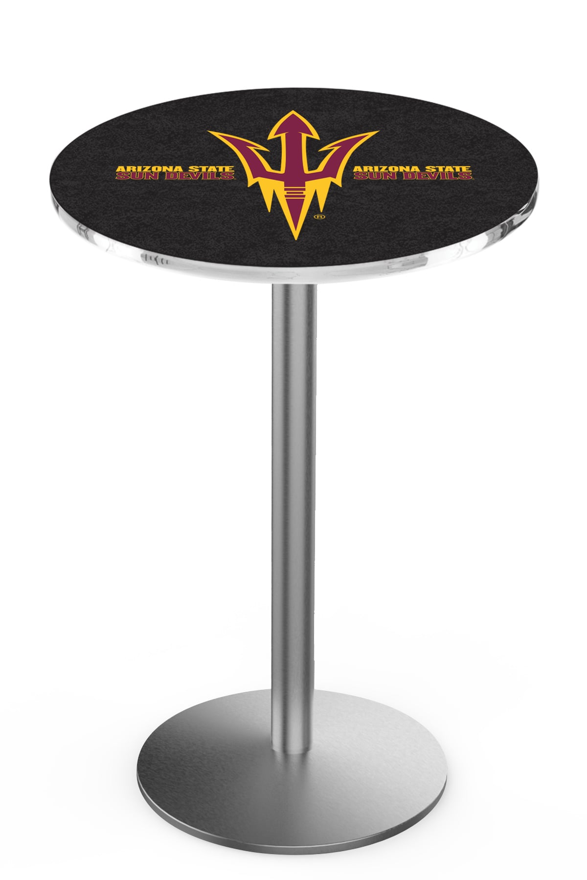 L214 Arizona State University (Pitchfork) 42" Tall - 36" Top Pub Table with Stainless Finish