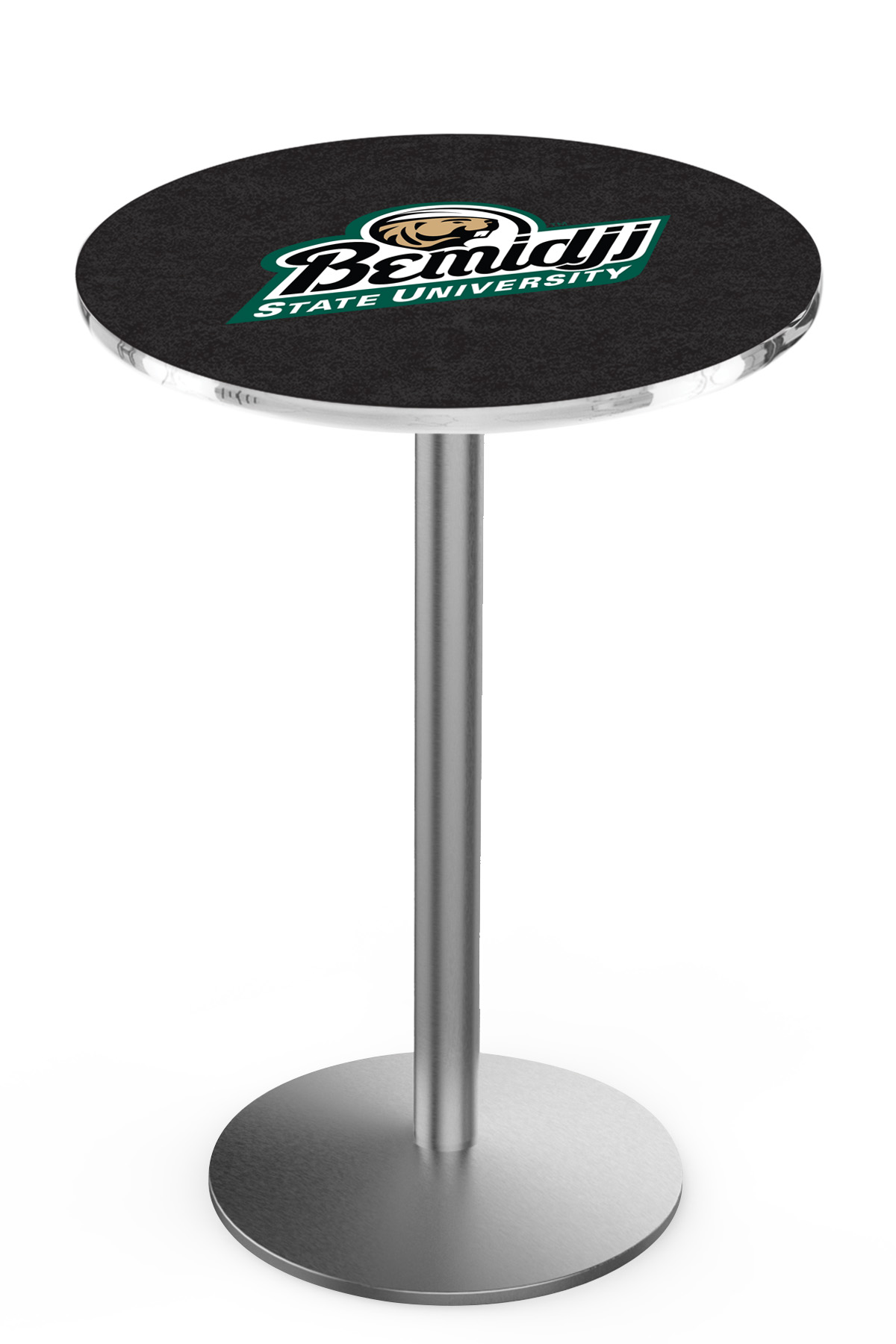 L214 Bemidji State University 42" Tall - 36" Top Pub Table with Stainless Finish