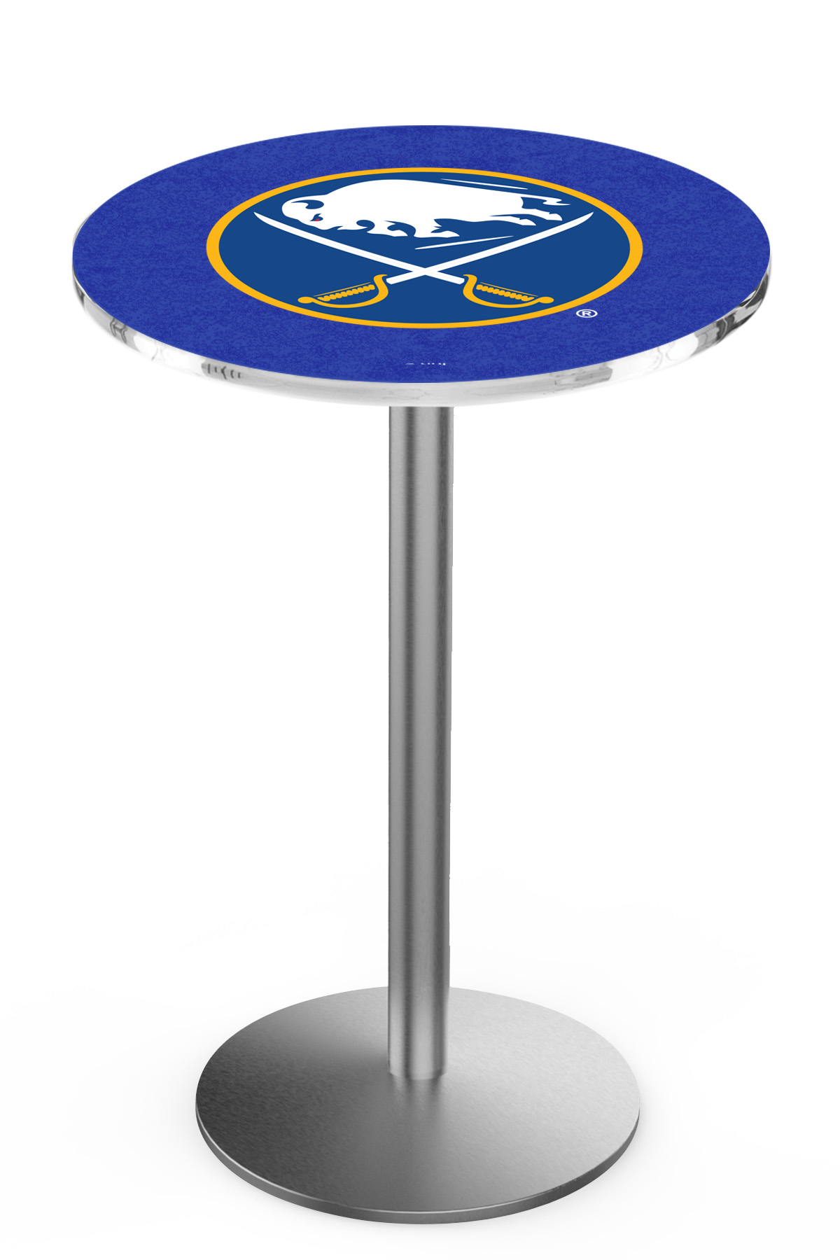 L214 Buffalo Sabres 42" Tall - 36" Top Pub Table with Stainless Finish