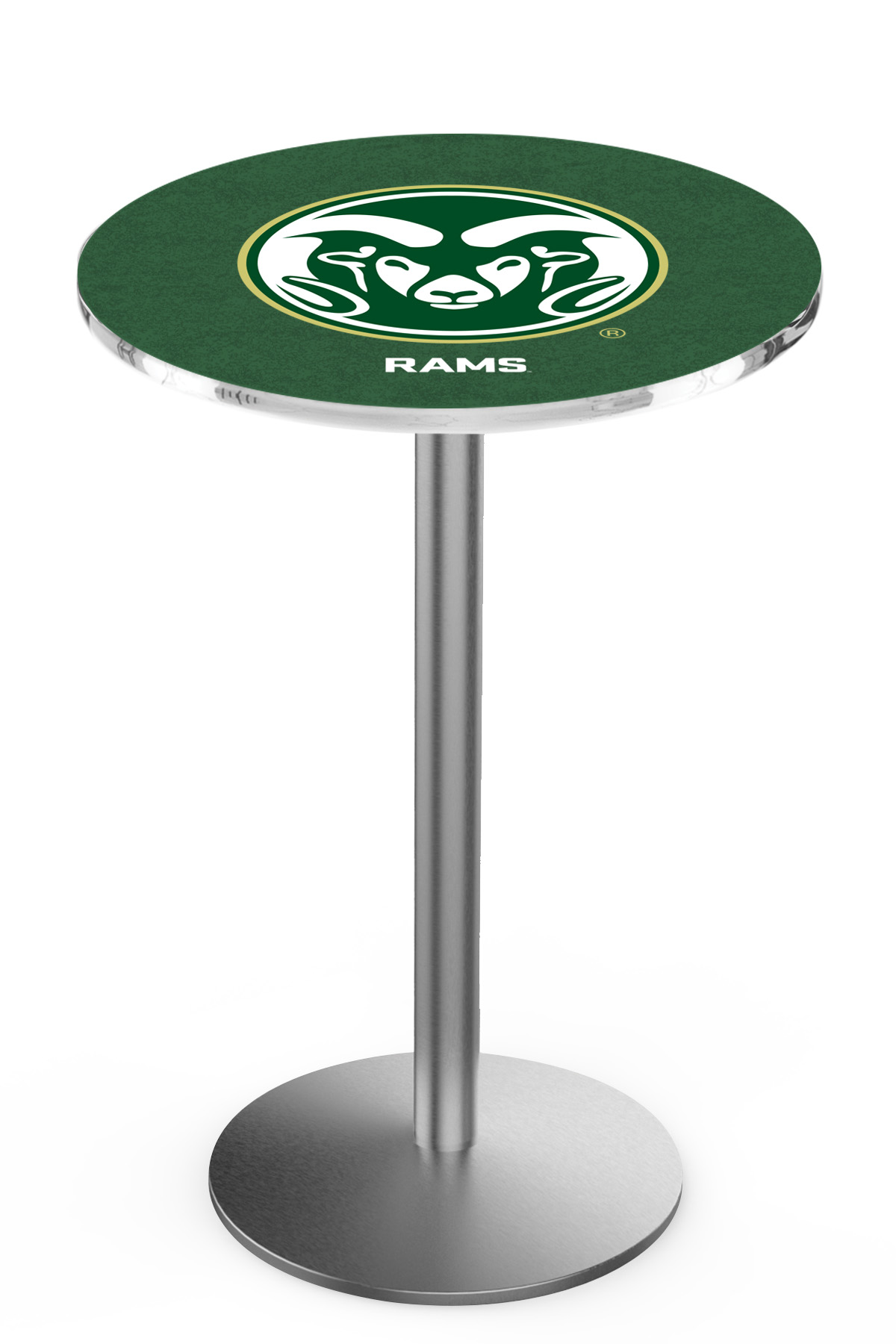 L214 Colorado State University 42" Tall - 36" Top Pub Table with Stainless Finish