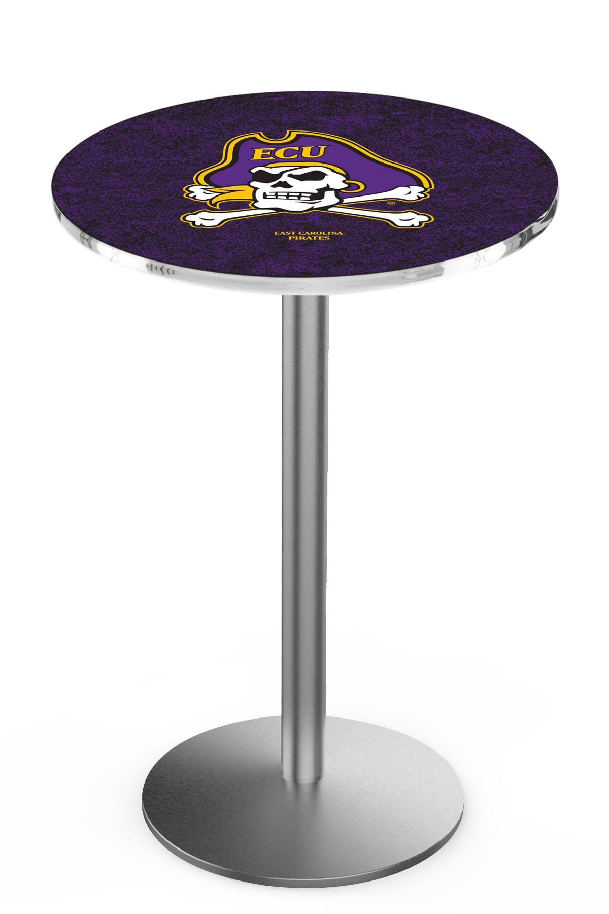 L214 East Carolina University 42" Tall - 36" Top Pub Table with Stainless Finish