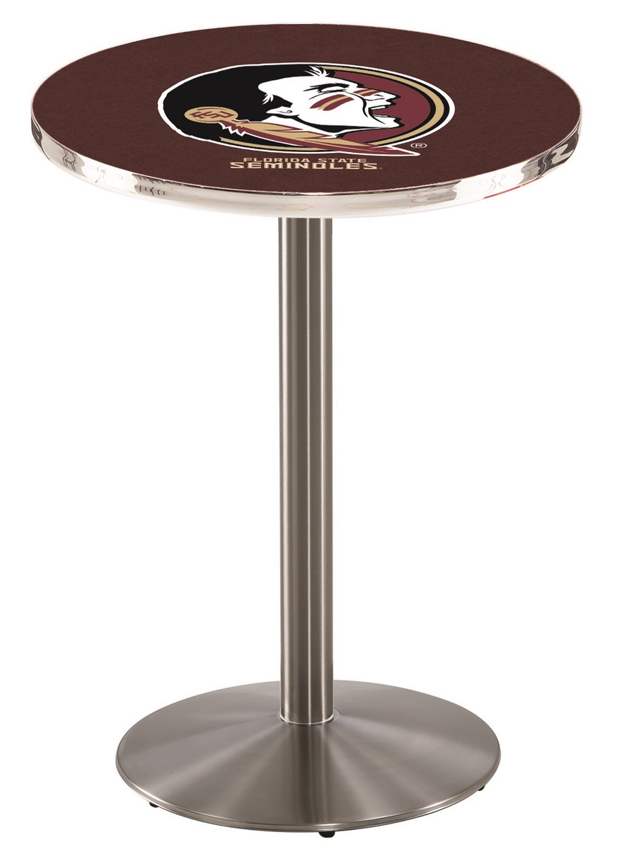 L214 Florida State (Head) 42" Tall - 36" Top Pub Table with Stainless Finish