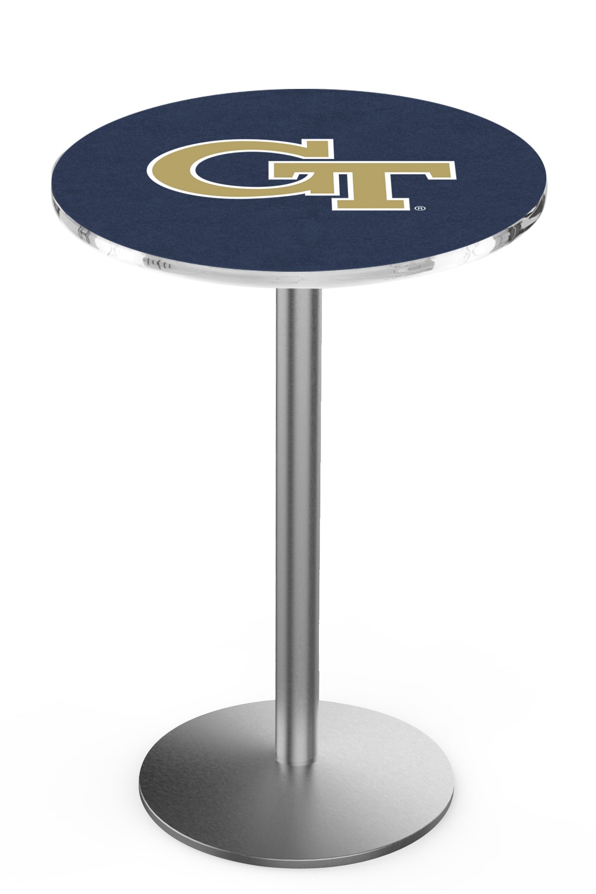 L214 Georgia Tech 42" Tall - 36" Top Pub Table with Stainless Finish