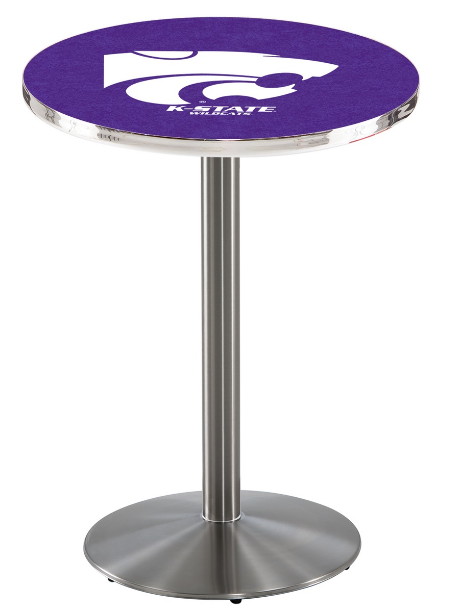 L214 Kansas State University 42" Tall - 36" Top Pub Table with Stainless Finish