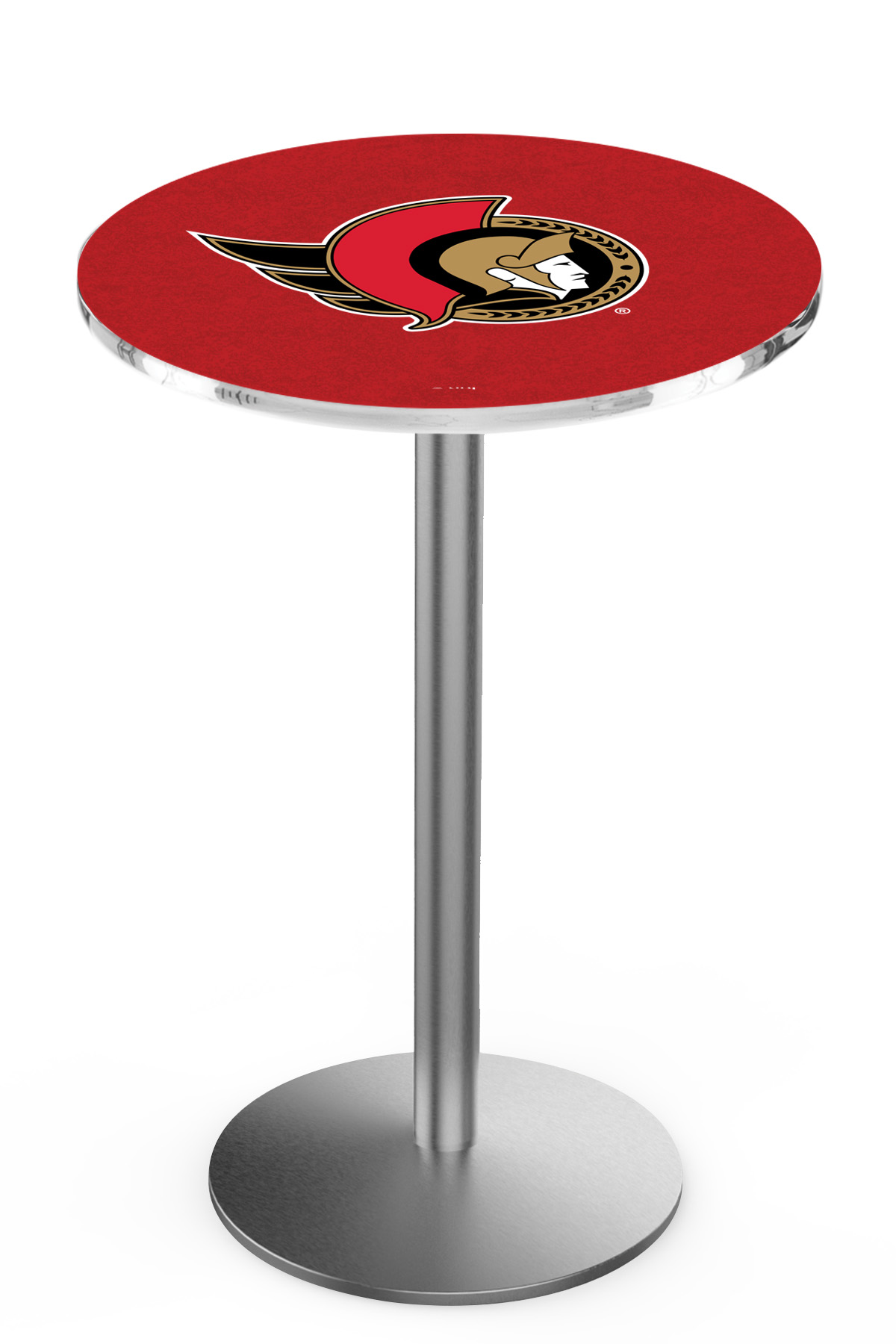L214 Ottawa Senators 42" Tall - 36" Top Pub Table with Stainless Finish