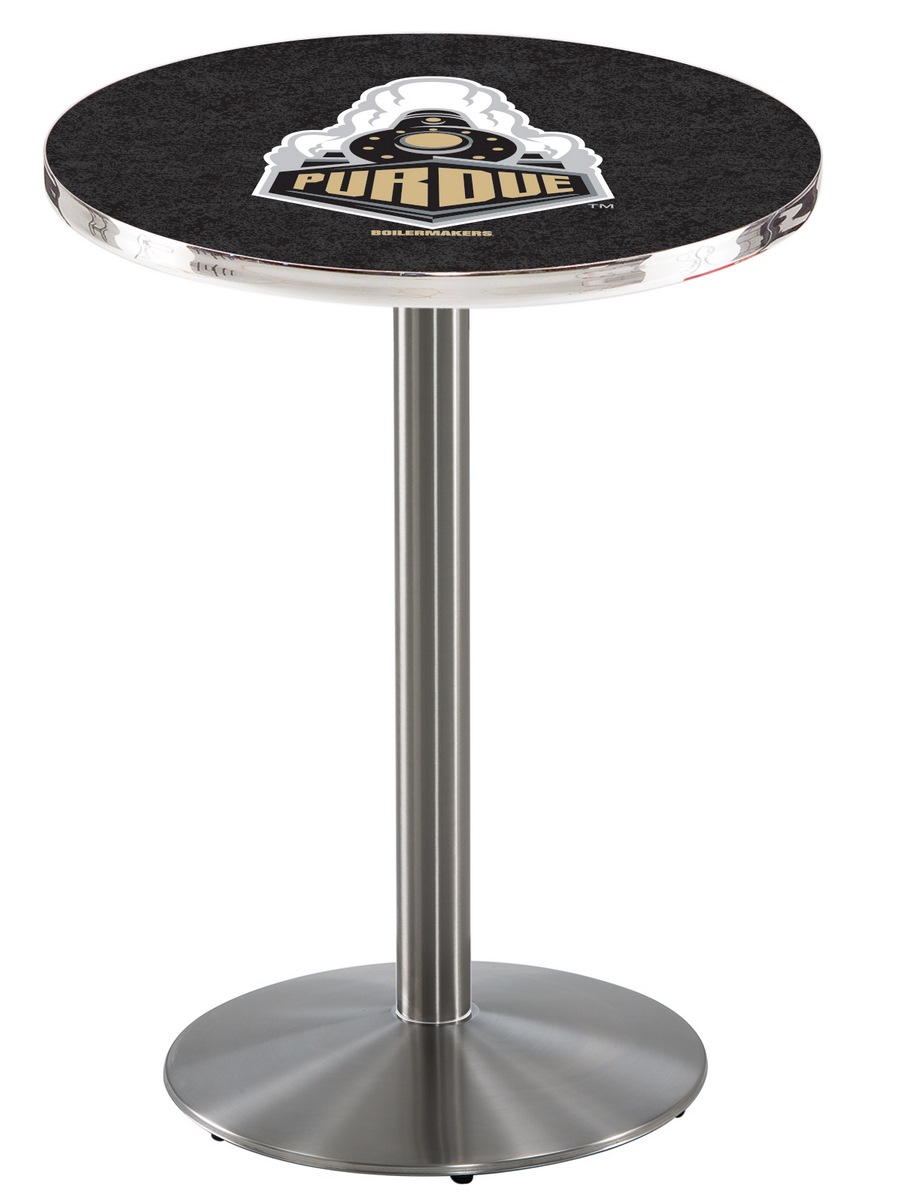 L214 Purdue 42" Tall - 36" Top Pub Table with Stainless Finish
