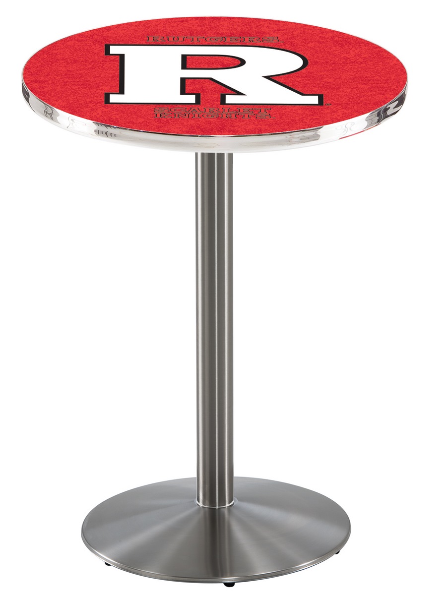 L214 Rutgers 42" Tall - 36" Top Pub Table with Stainless Finish