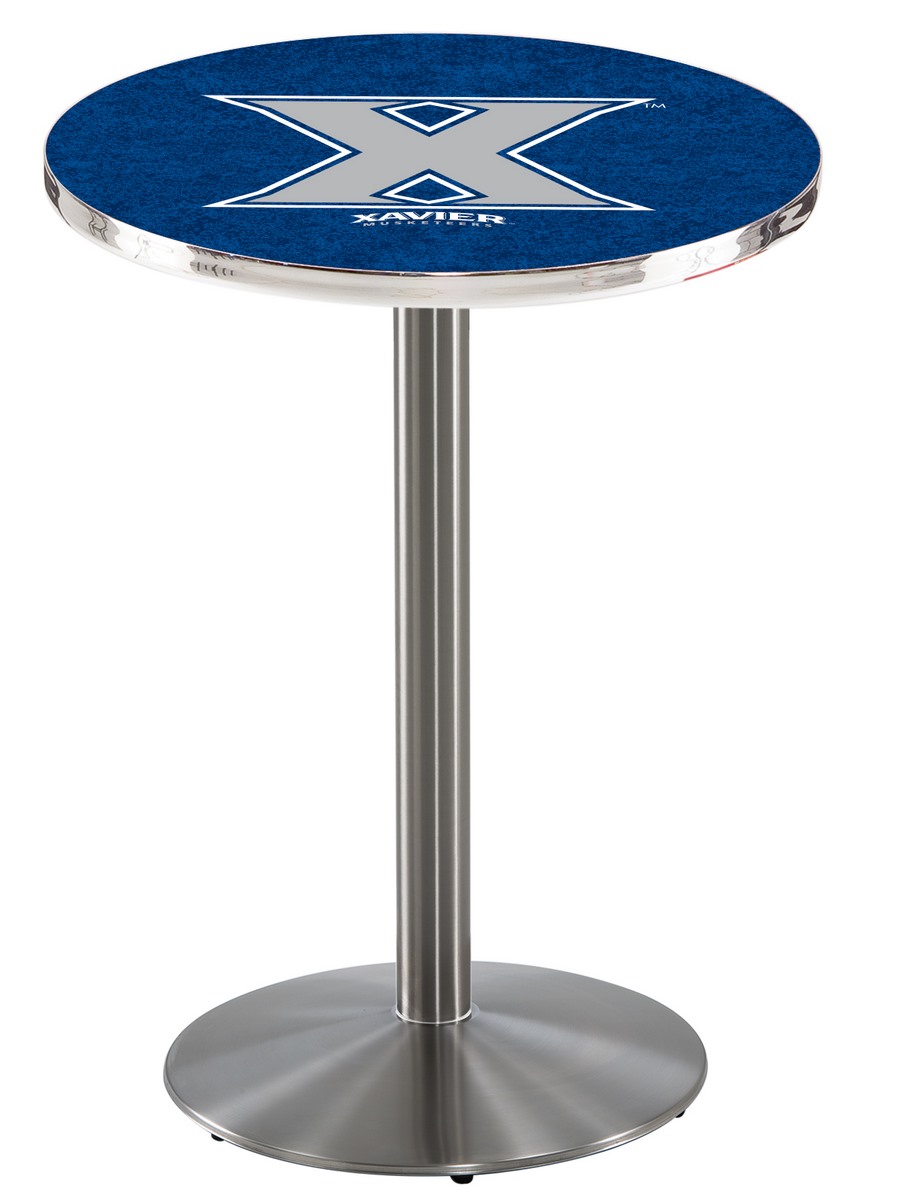 L214 Xavier 42" Tall - 36" Top Pub Table with Stainless Finish