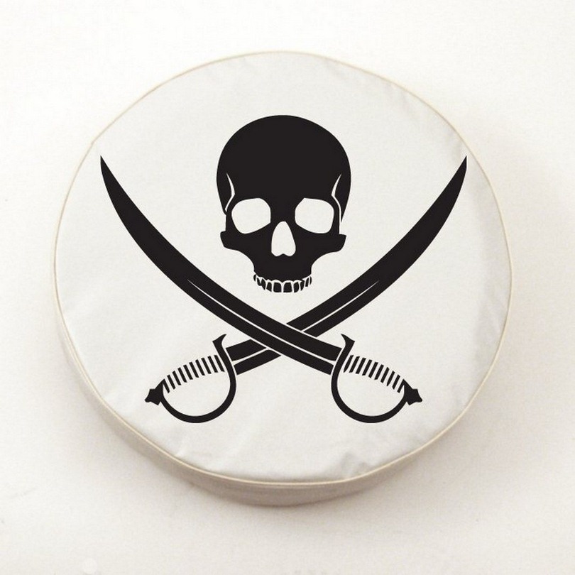 TCJJlyRgCWT-27 x 8 Jolly Roger (Clean) Tire Cover