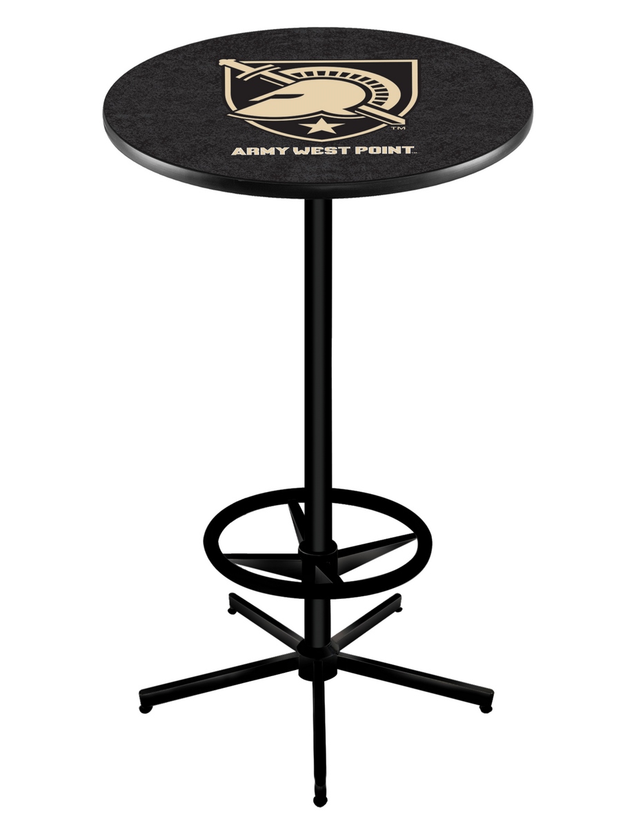 L216 US Military Academy 42" Tall - 36" Top Pub Table with Black Wrinkle Finish