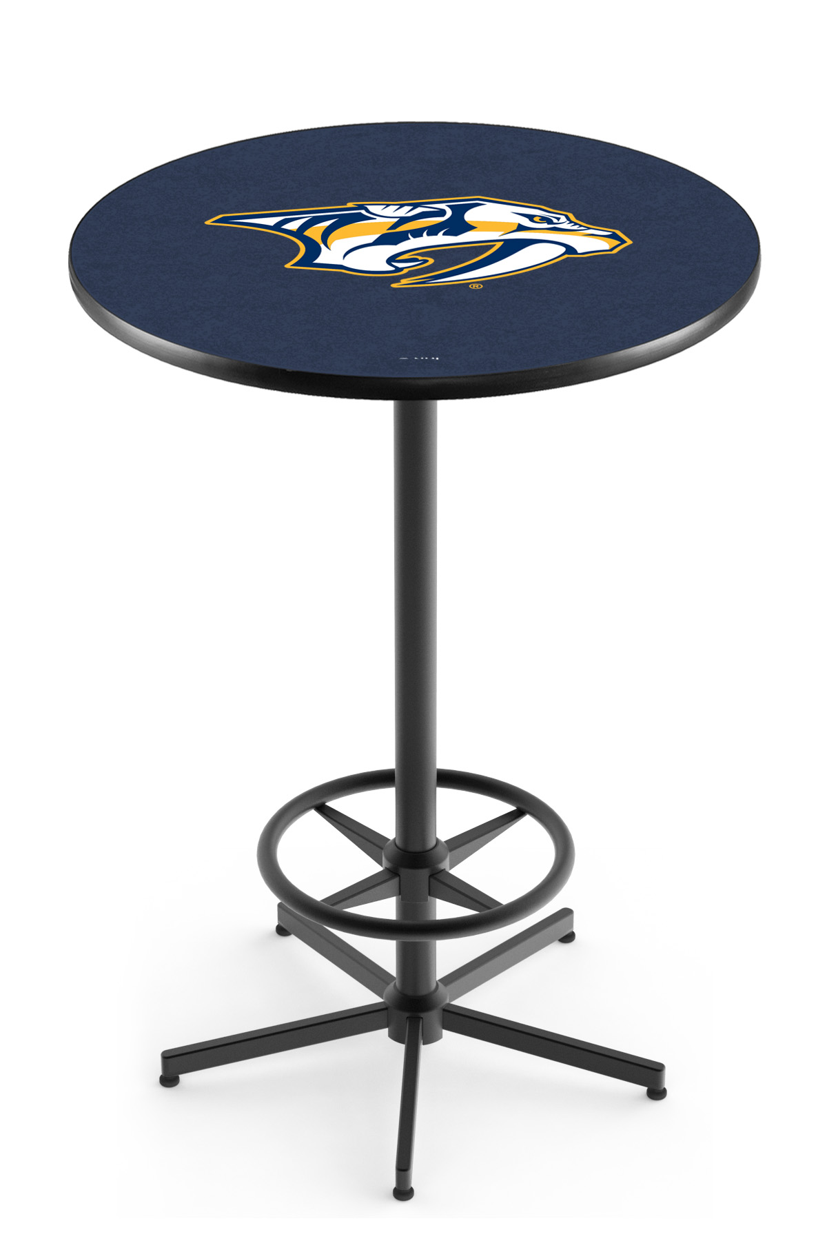 L216 Nashville Predators 42" Tall - 36" Top Pub Table with Black Wrinkle Finish