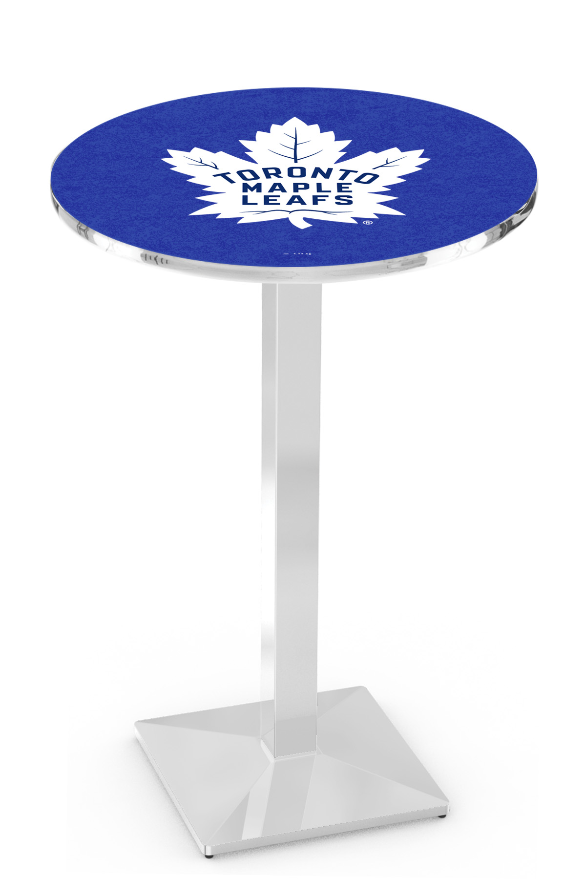 L217 Toronto Maple Leafs 36" Tall - 36" Top Pub Table with Chrome Finish