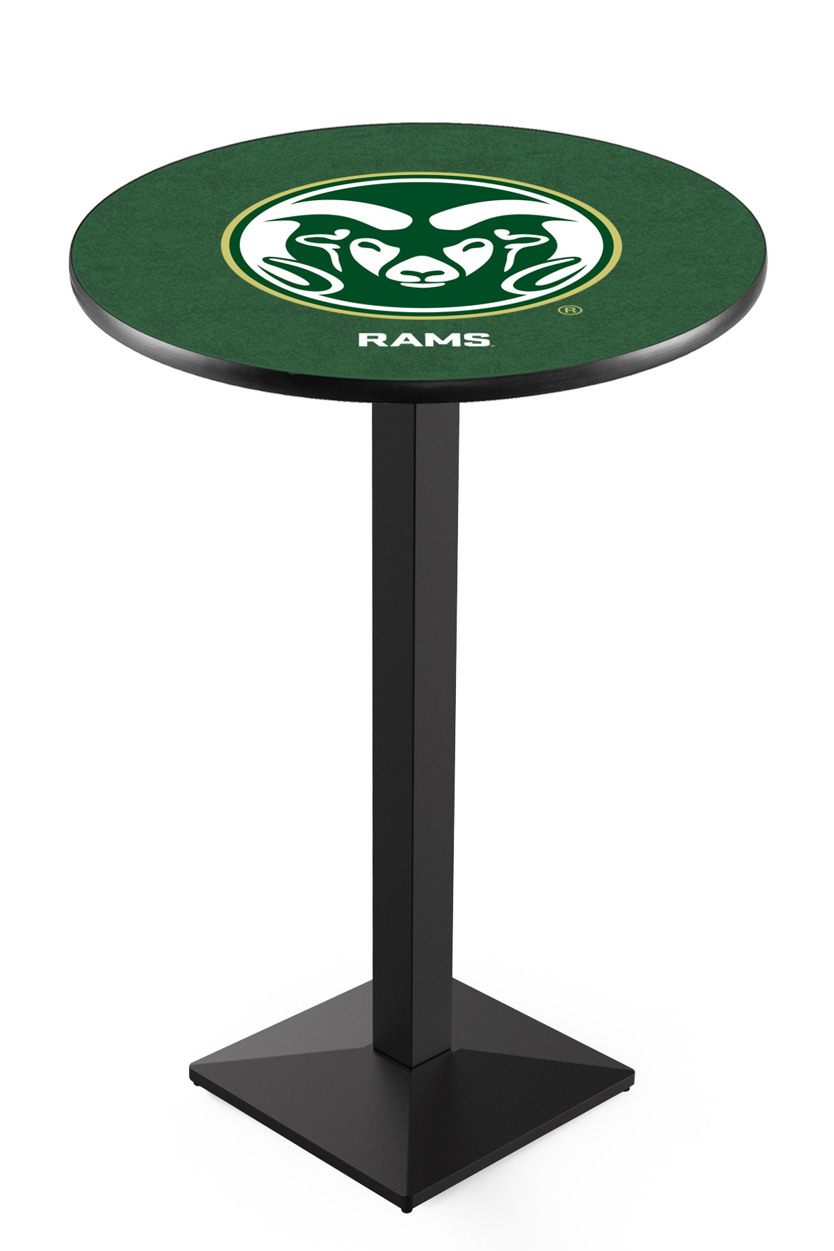 L217 Colorado State University 42" Tall - 36" Top Pub Table with Black Wrinkle Finish