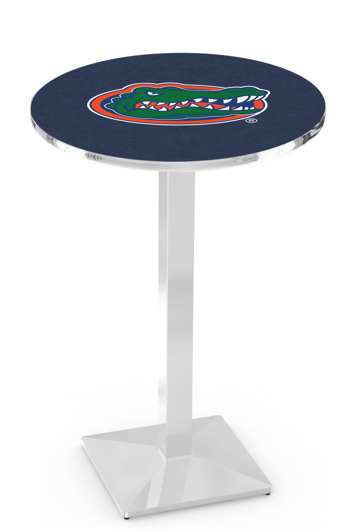 L217 University of Florida 42" Tall - 36" Top Pub Table with Chrome Finish