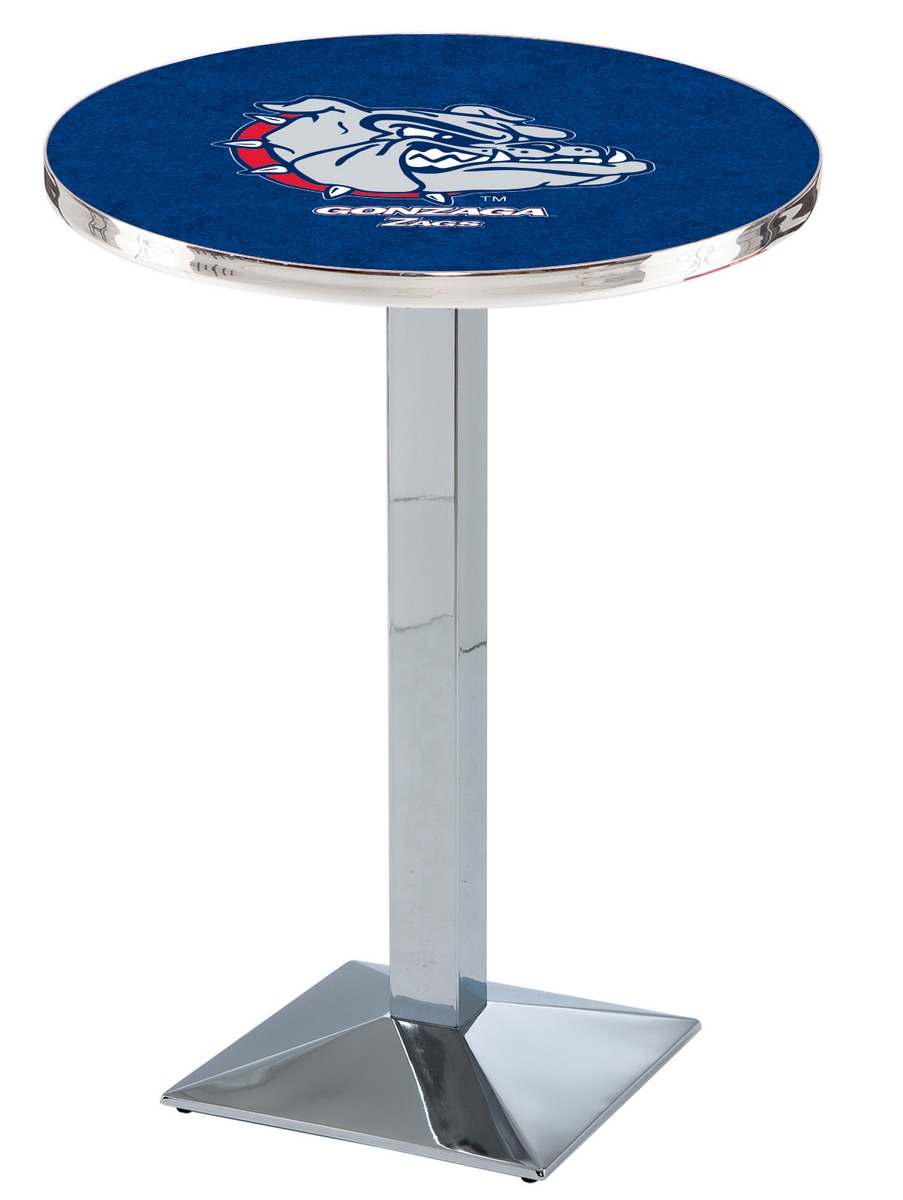 L217 Gonzaga 42" Tall - 36" Top Pub Table with Chrome Finish